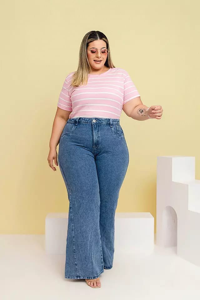 Calça Wide Leg Recortes Marmorizada GRAMMD - 2474000