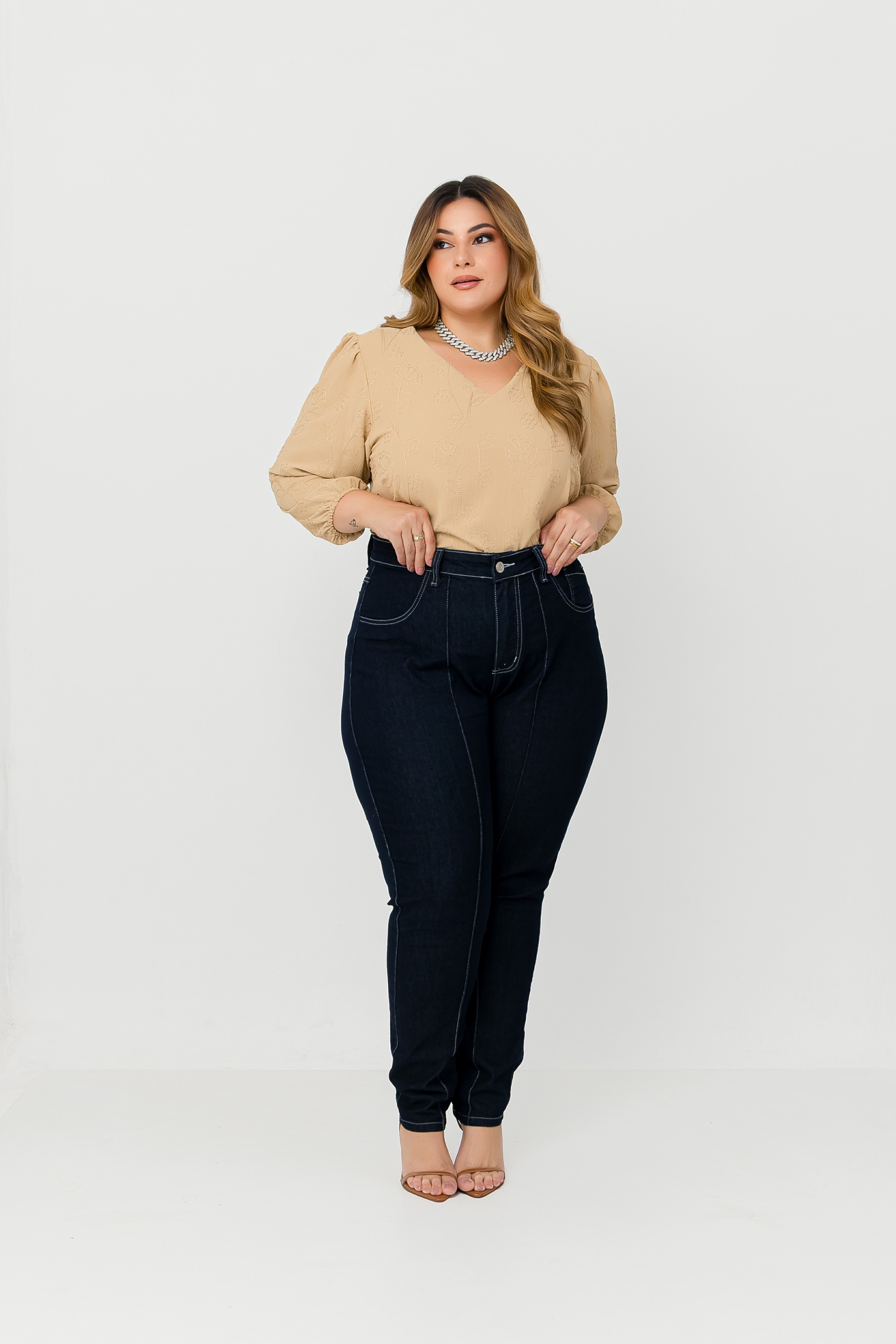 Calça Reta Dark Costura 2717