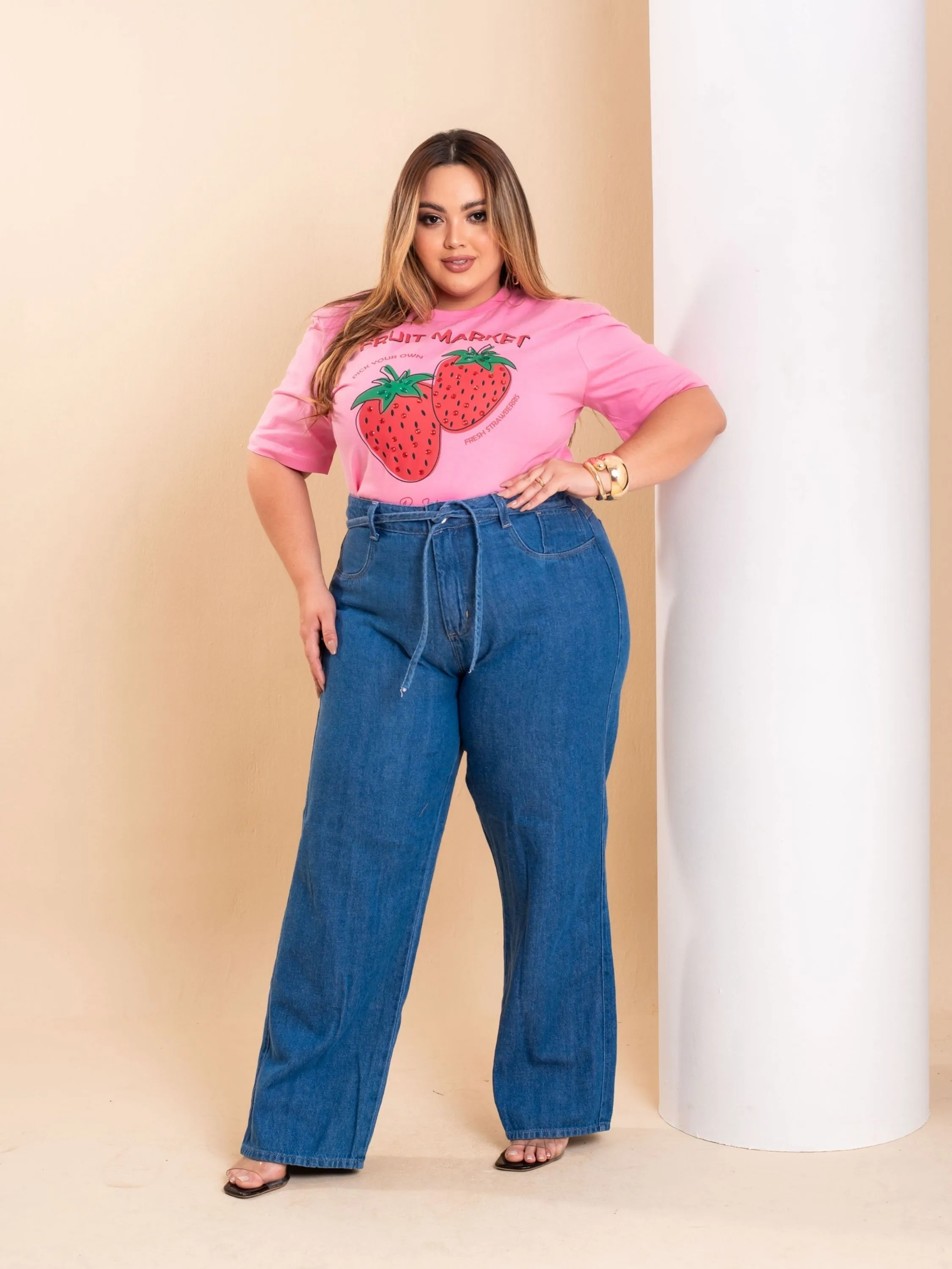 Calça jeans Wide Leg Plus Size Tam 46 ao 56