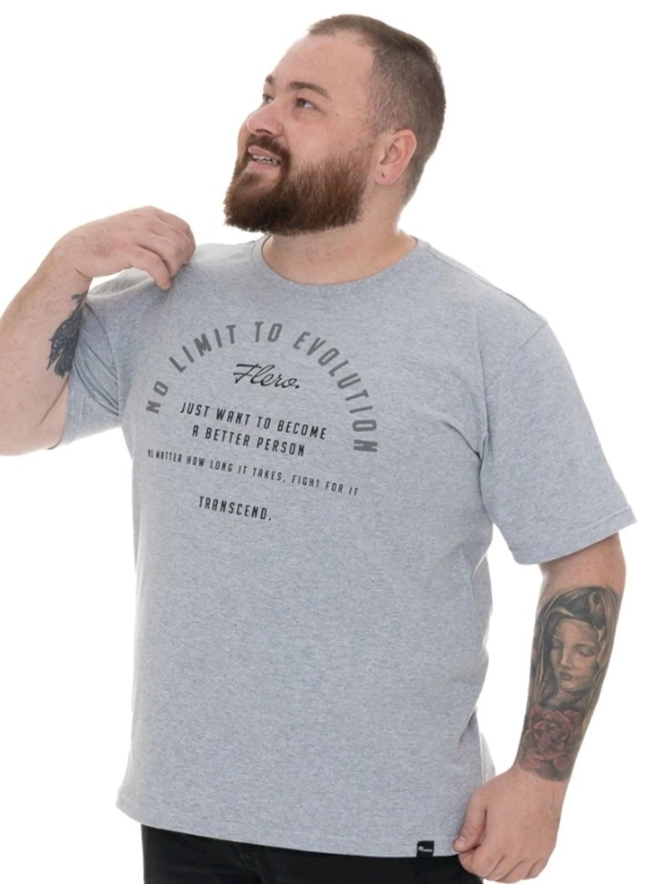 Camiseta masculina algodão plus size estampada