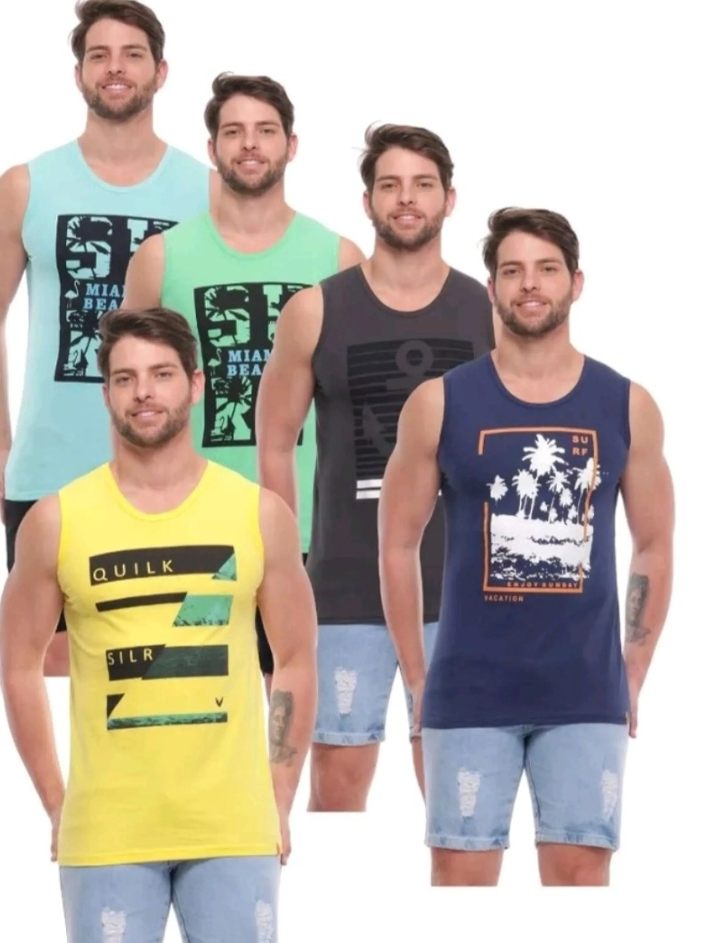 Regata masculina algodão estampada