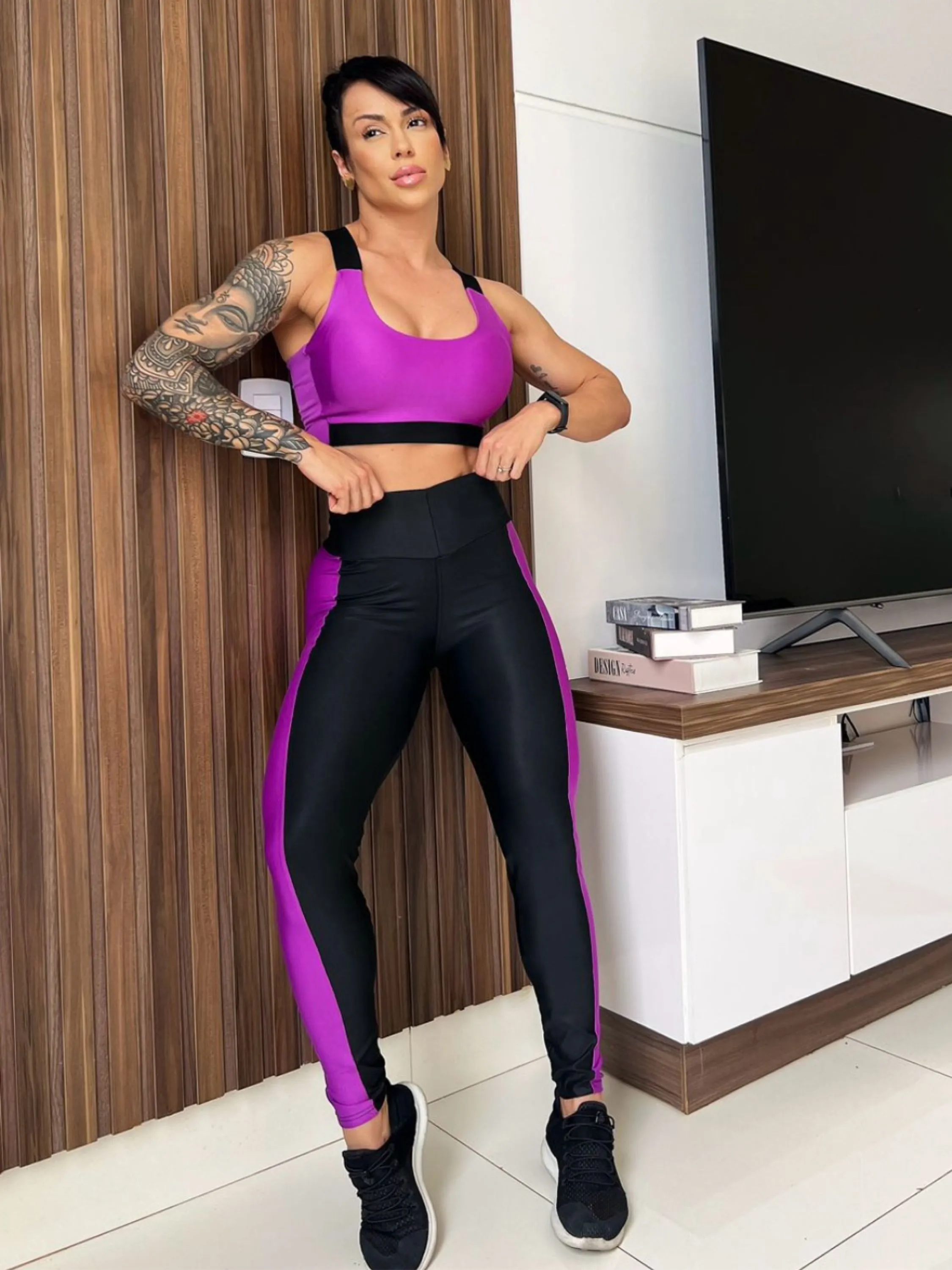 Conjunto fitness bicolor premium blogueirinha fitness