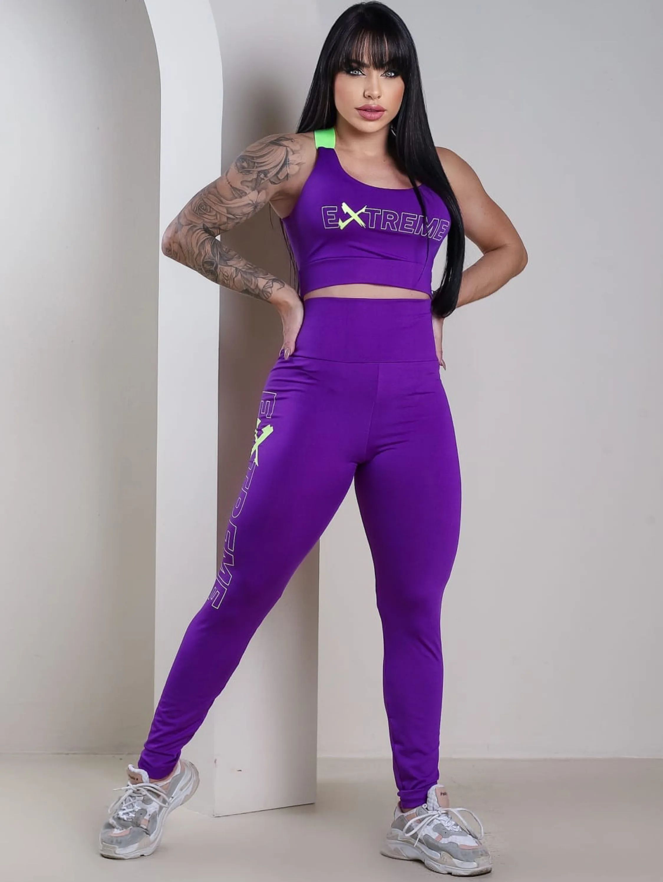 Conjunto feminino de calça extreme zero transparência