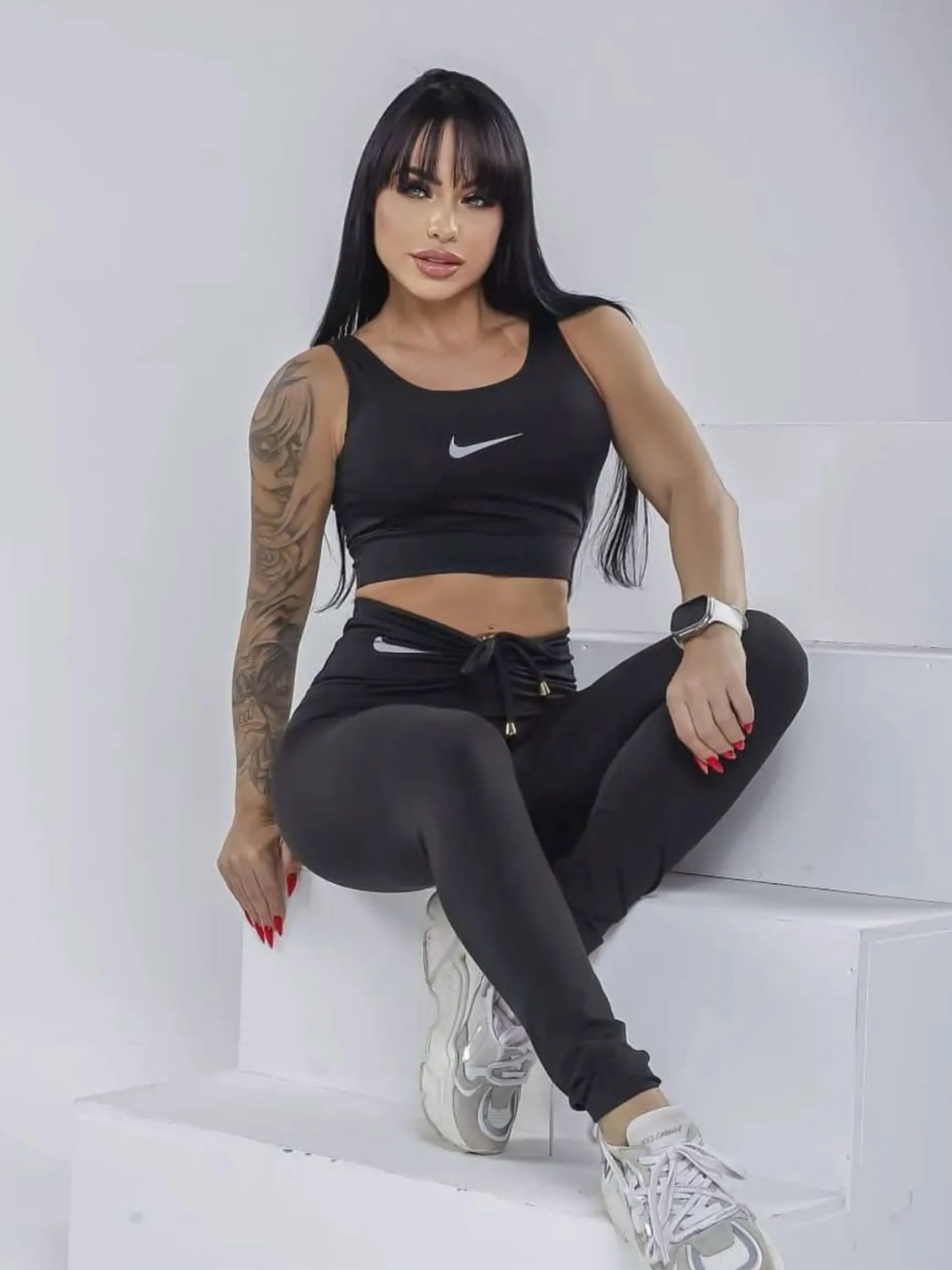 Conjunto fitness calça multimarcas premium moda academia