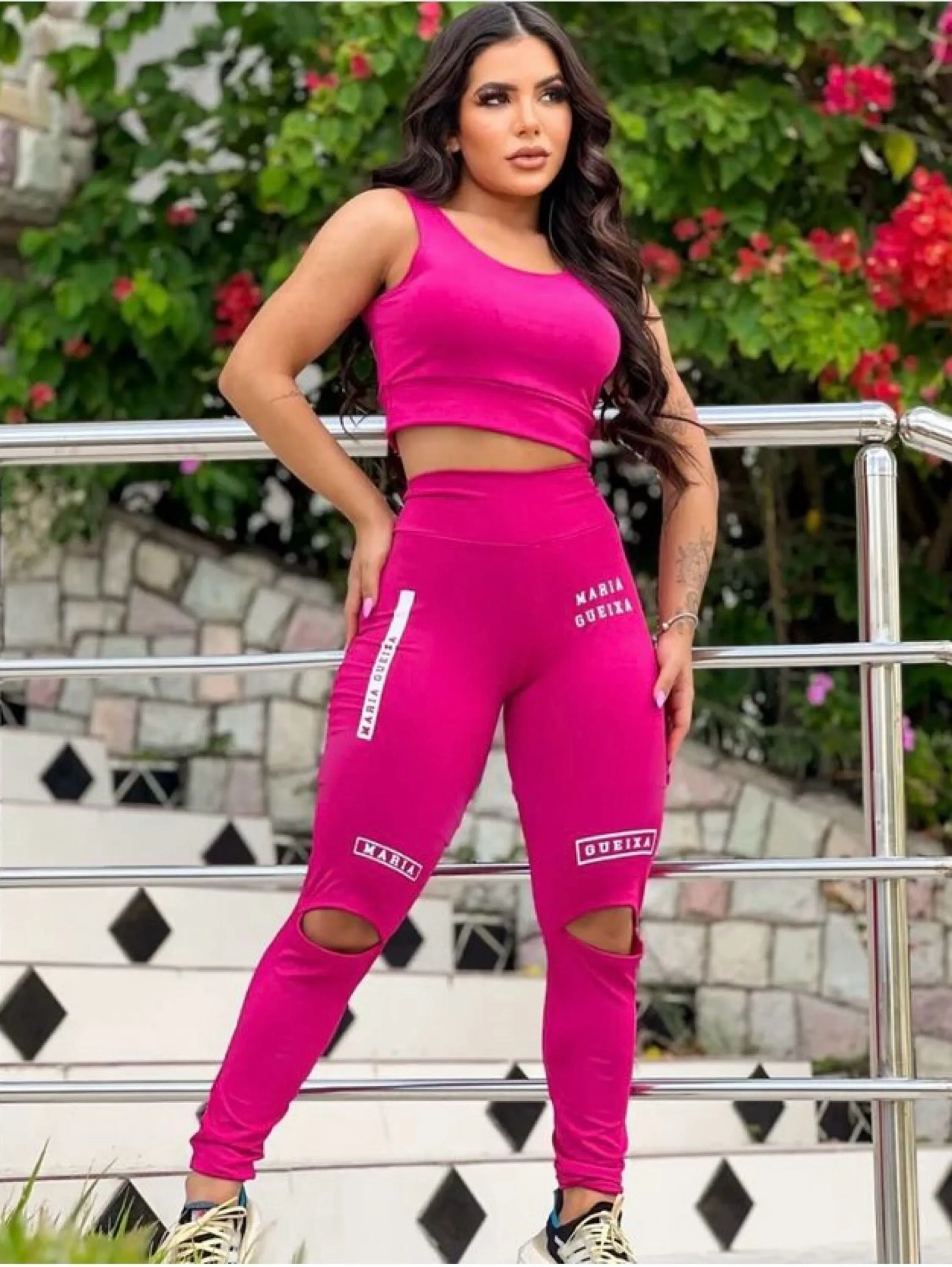 Conjunto fitness maria gueixa moda de academia premium