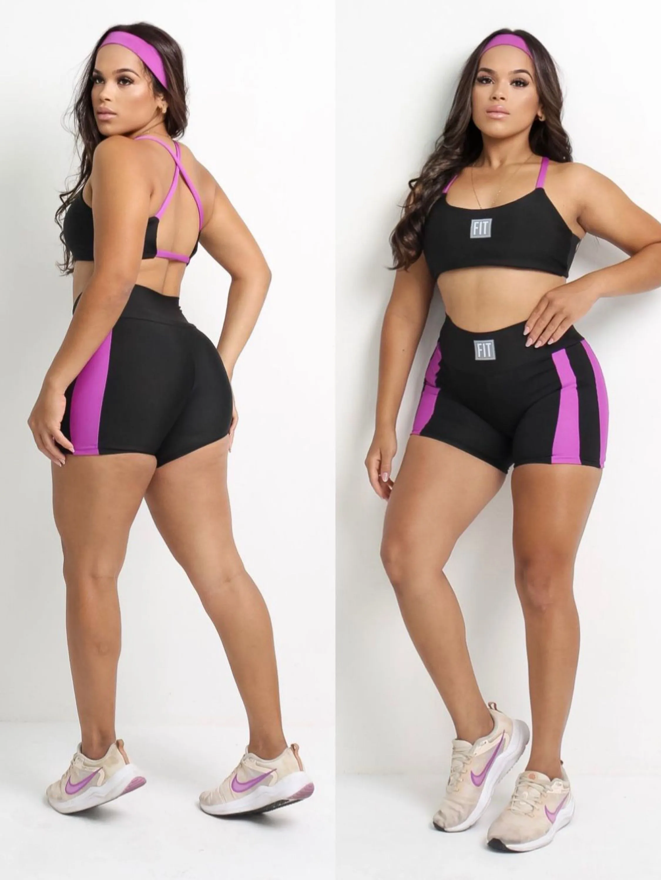 Conjunto de academia moda fitness shor e top premium