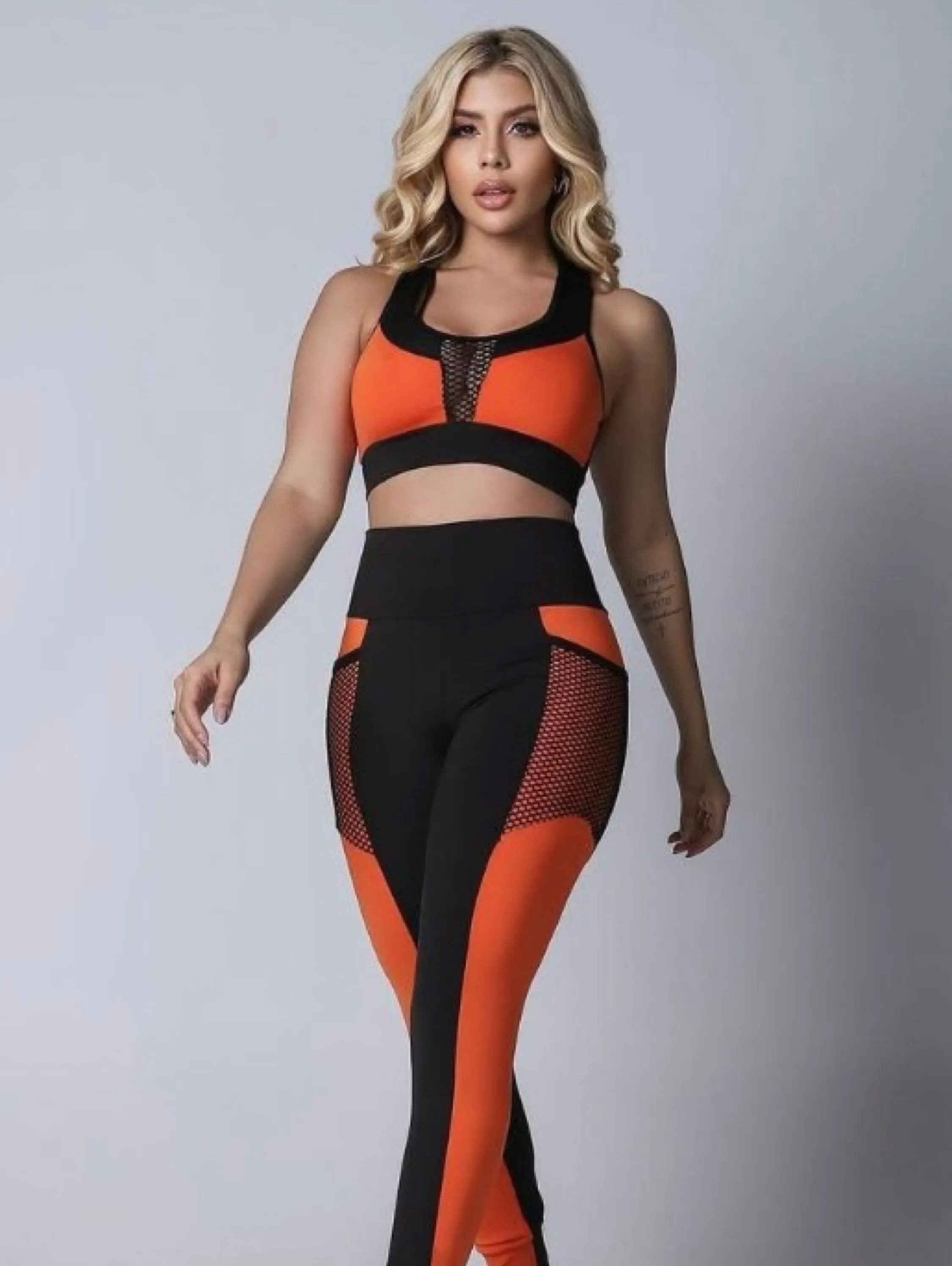 Conjunto de academia no suplex fitness calça bolso e top