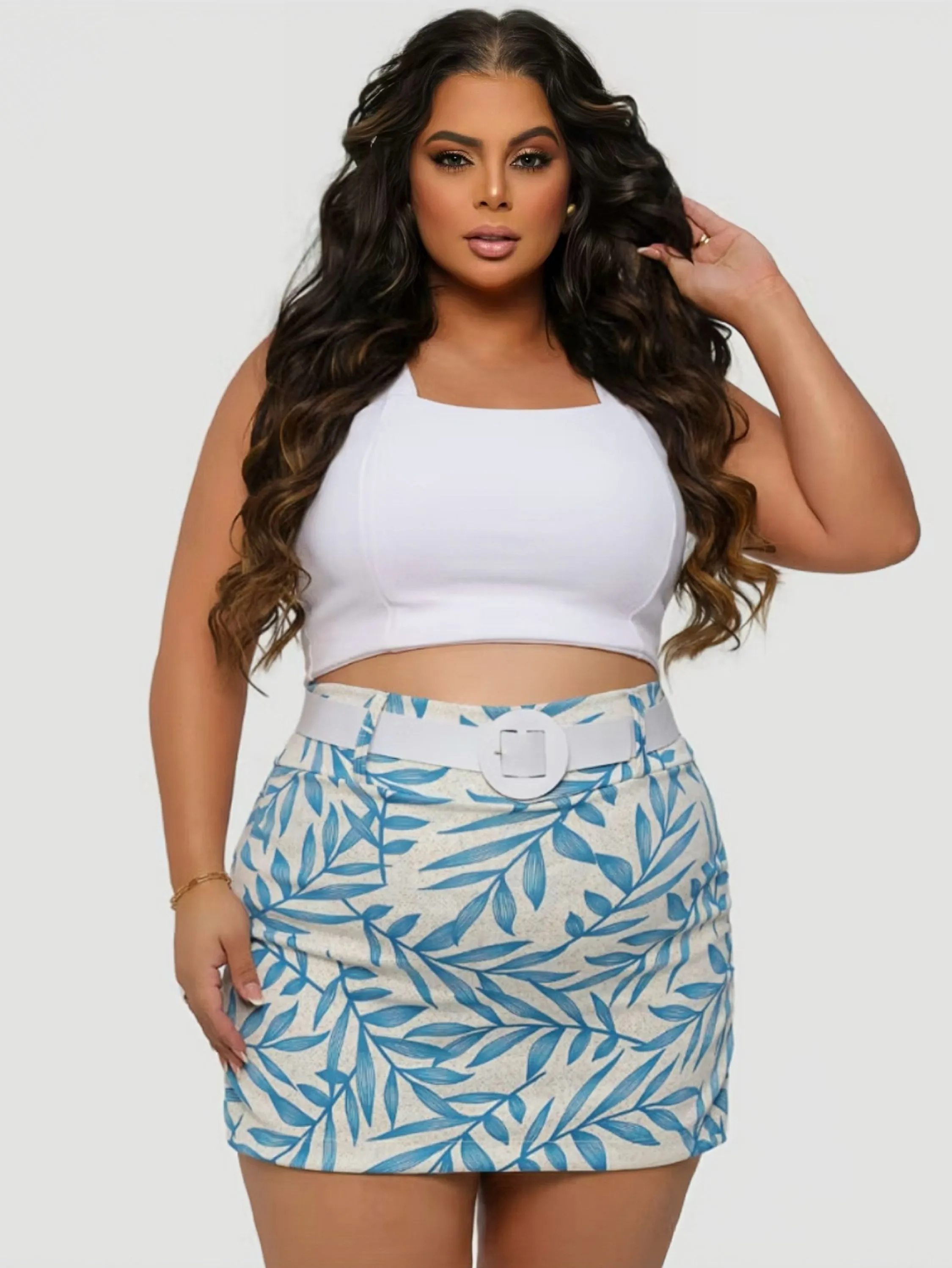 Conjunto Plus Size Modinha Blogueira Fashion