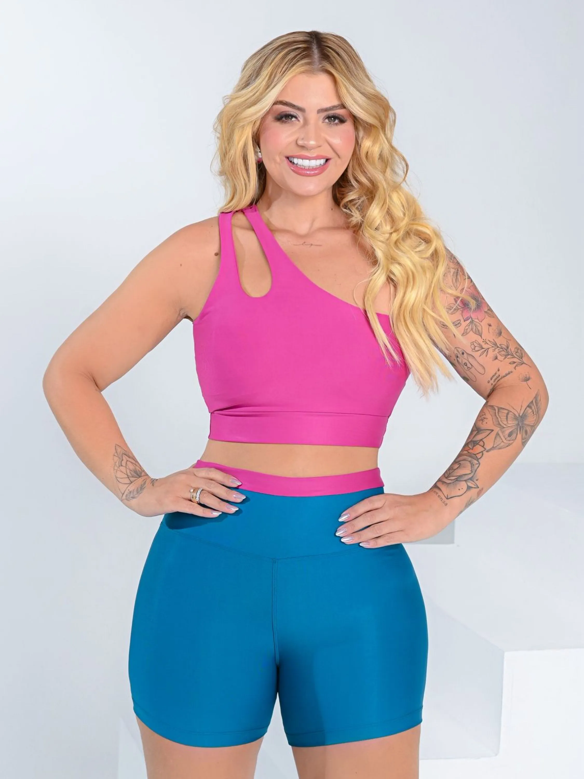 Conjunto Short Bicolor Fitness Premium Fashion