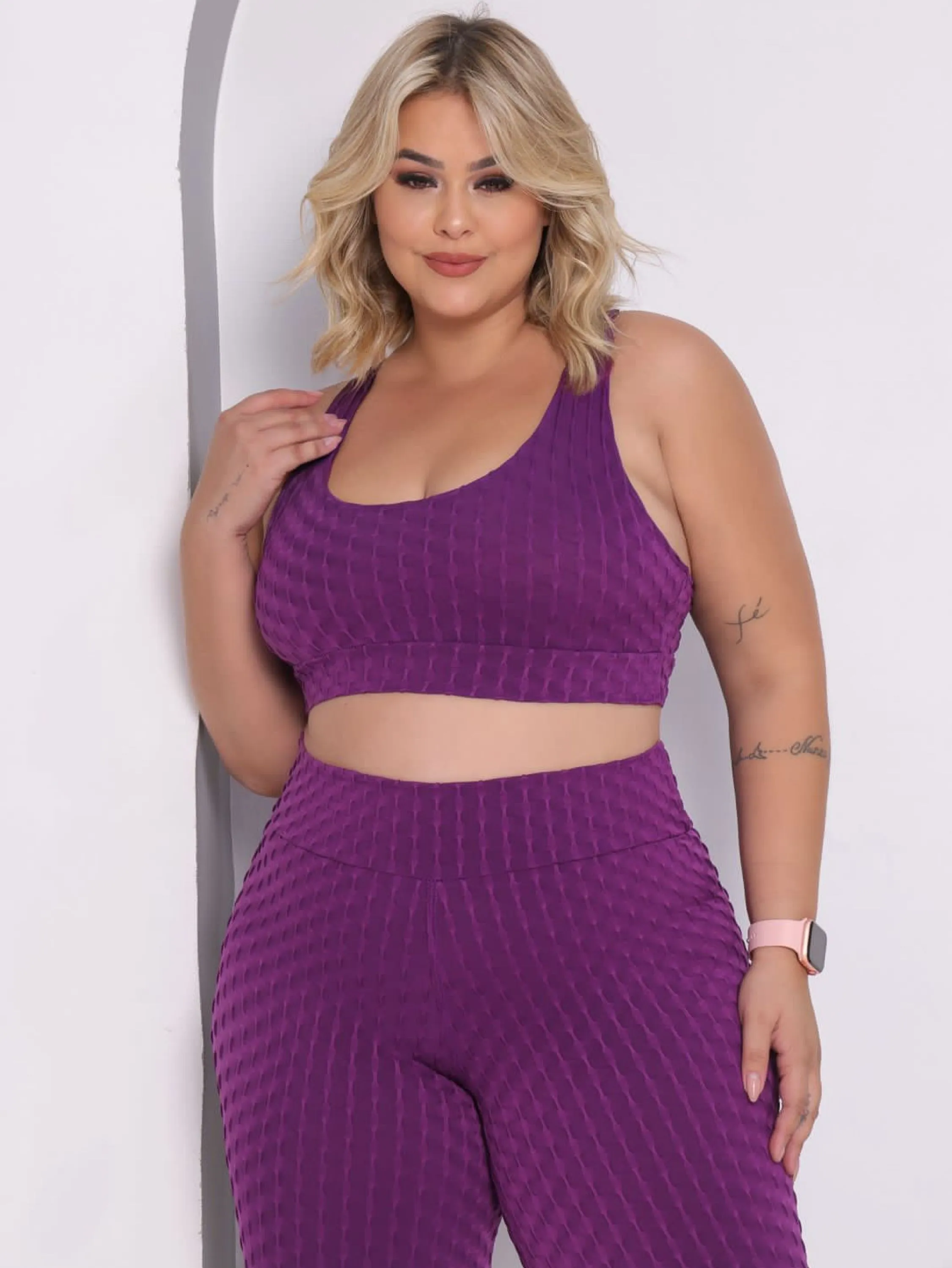 Conjunto feminino de academia plus size fitness premium