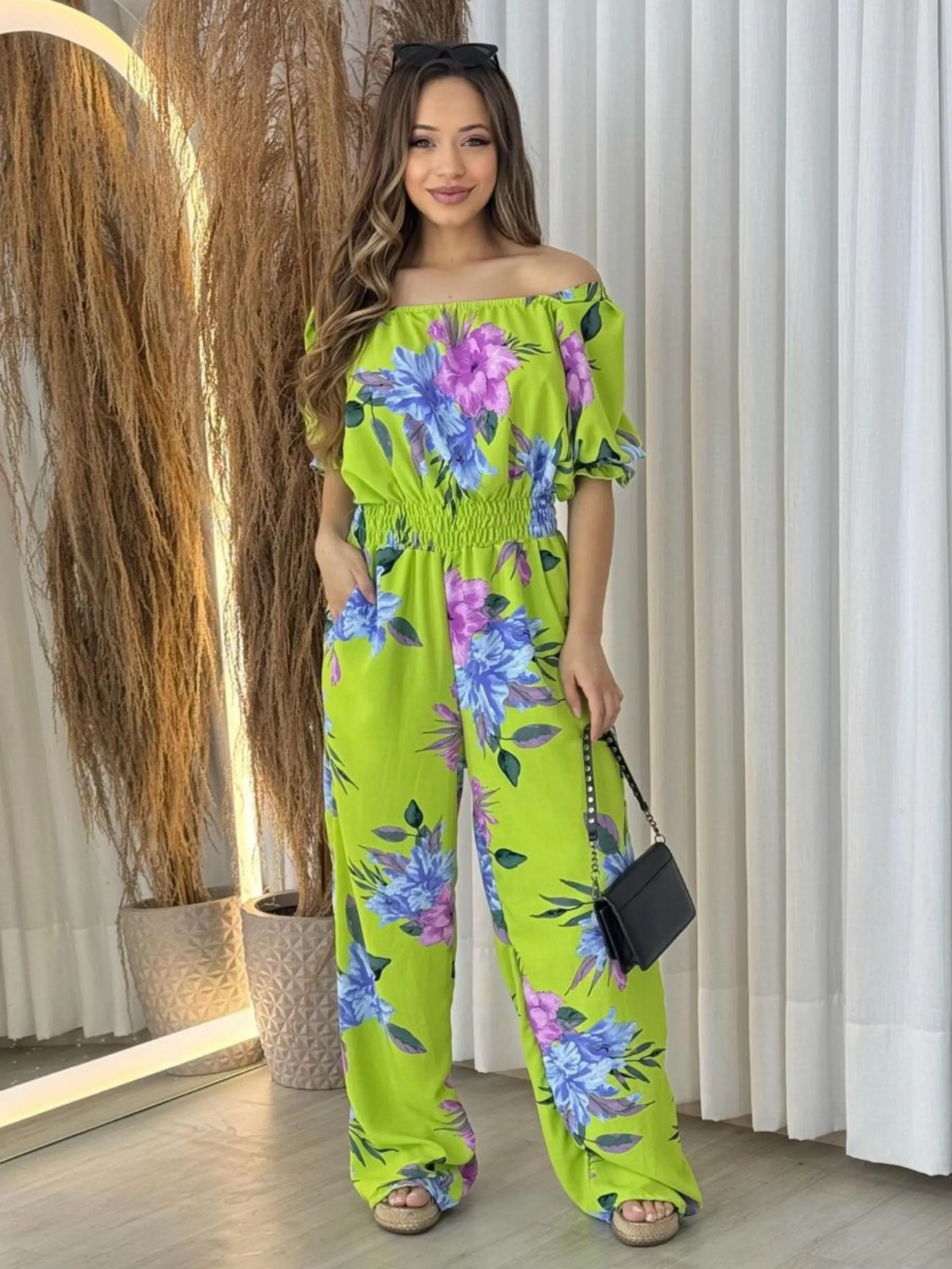 Macacão feminino longo moda social blogueirinha