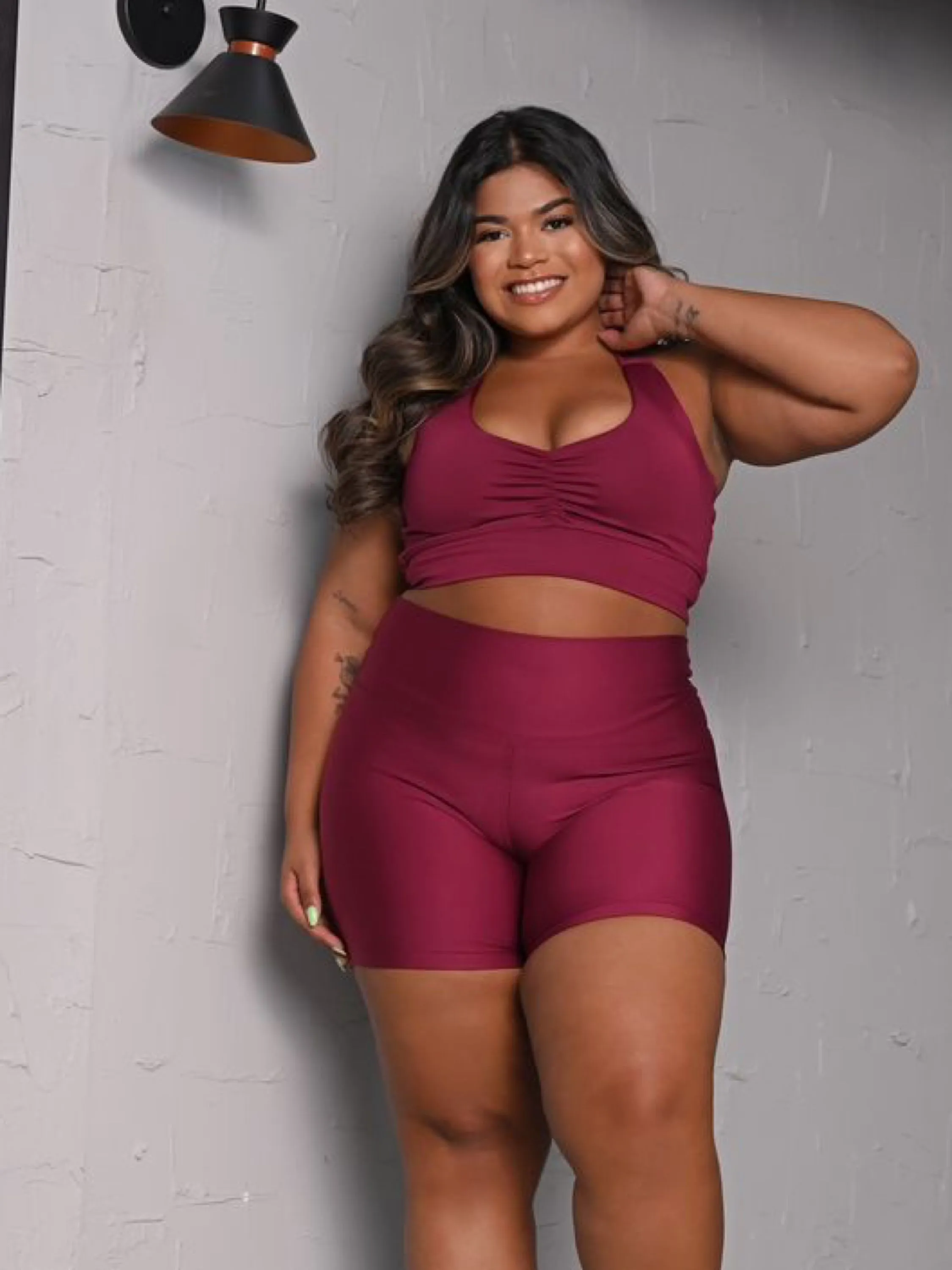 Conjunto feminino short power moda fitness premium