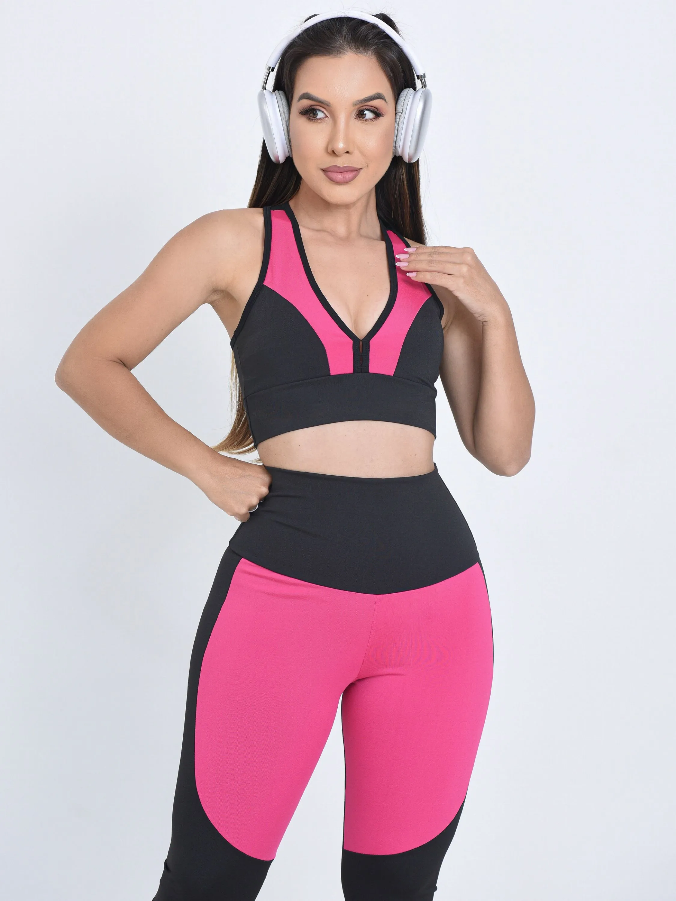 Conjunto feminino de academia fitness premium fashion