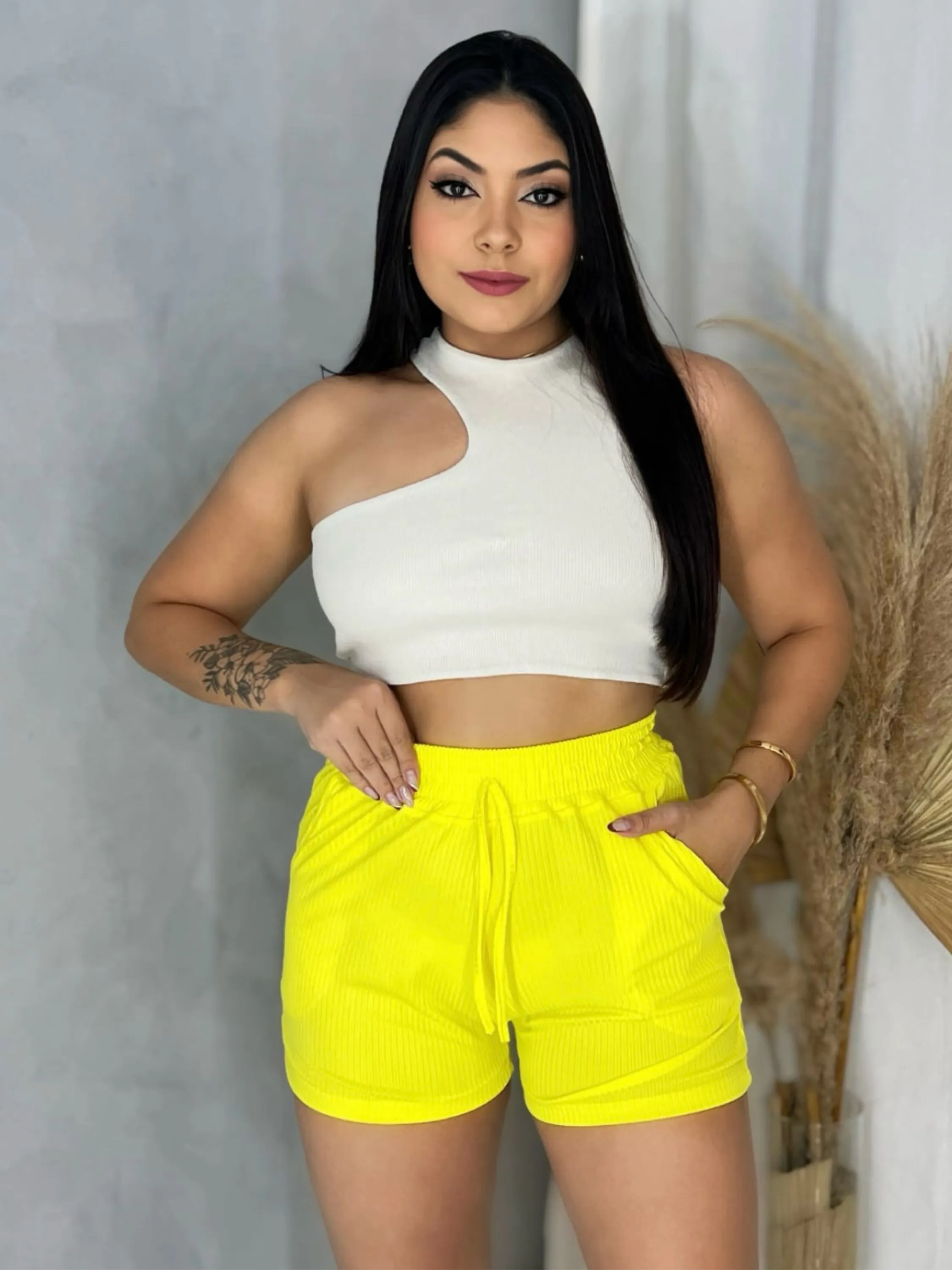 Short feminino avulso básico modinha confortável