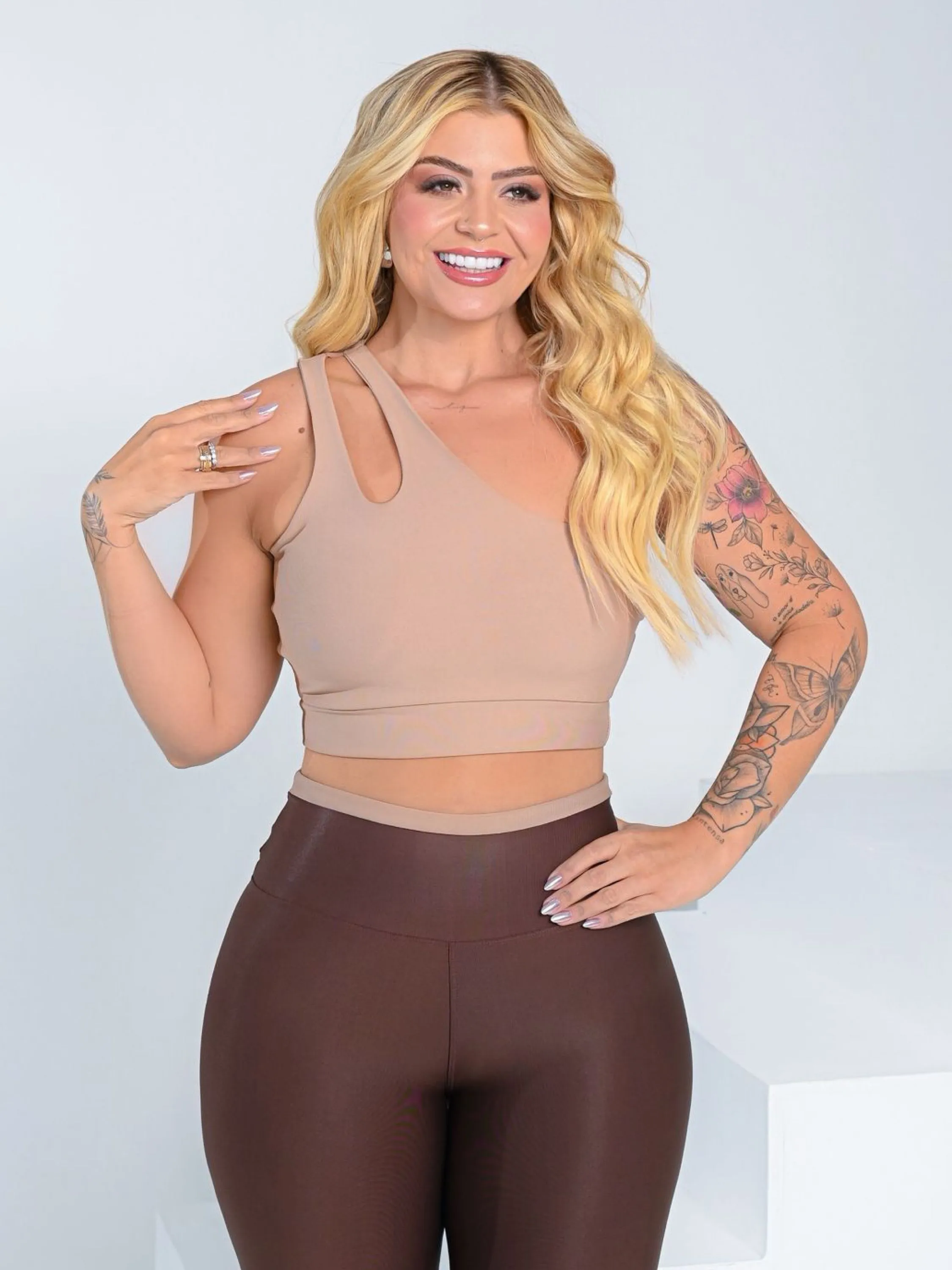 Conjunto Calça Bicolor Feminino Moda Fitness Premium