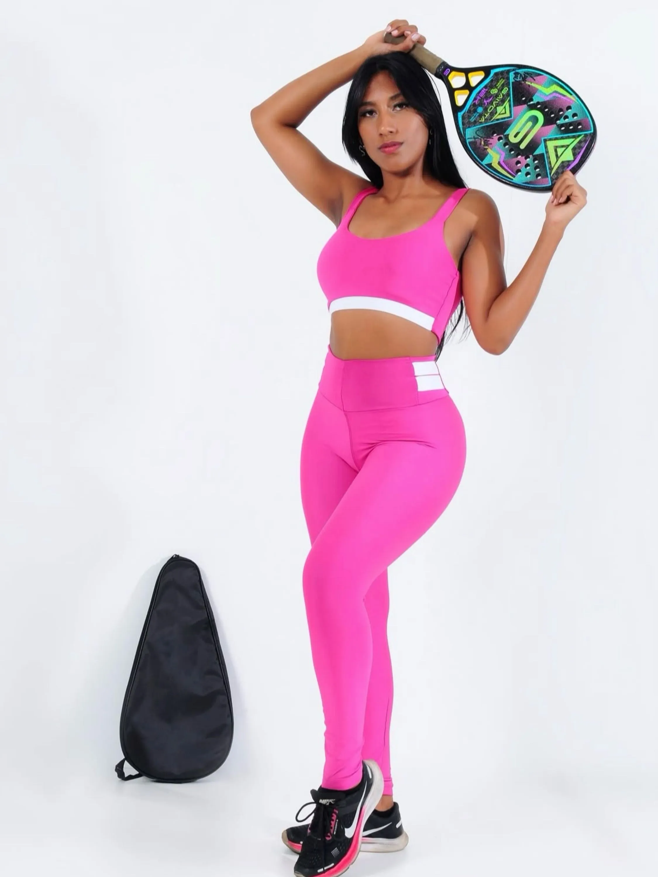 Conjunto fitness feminino alcinha power moda academia