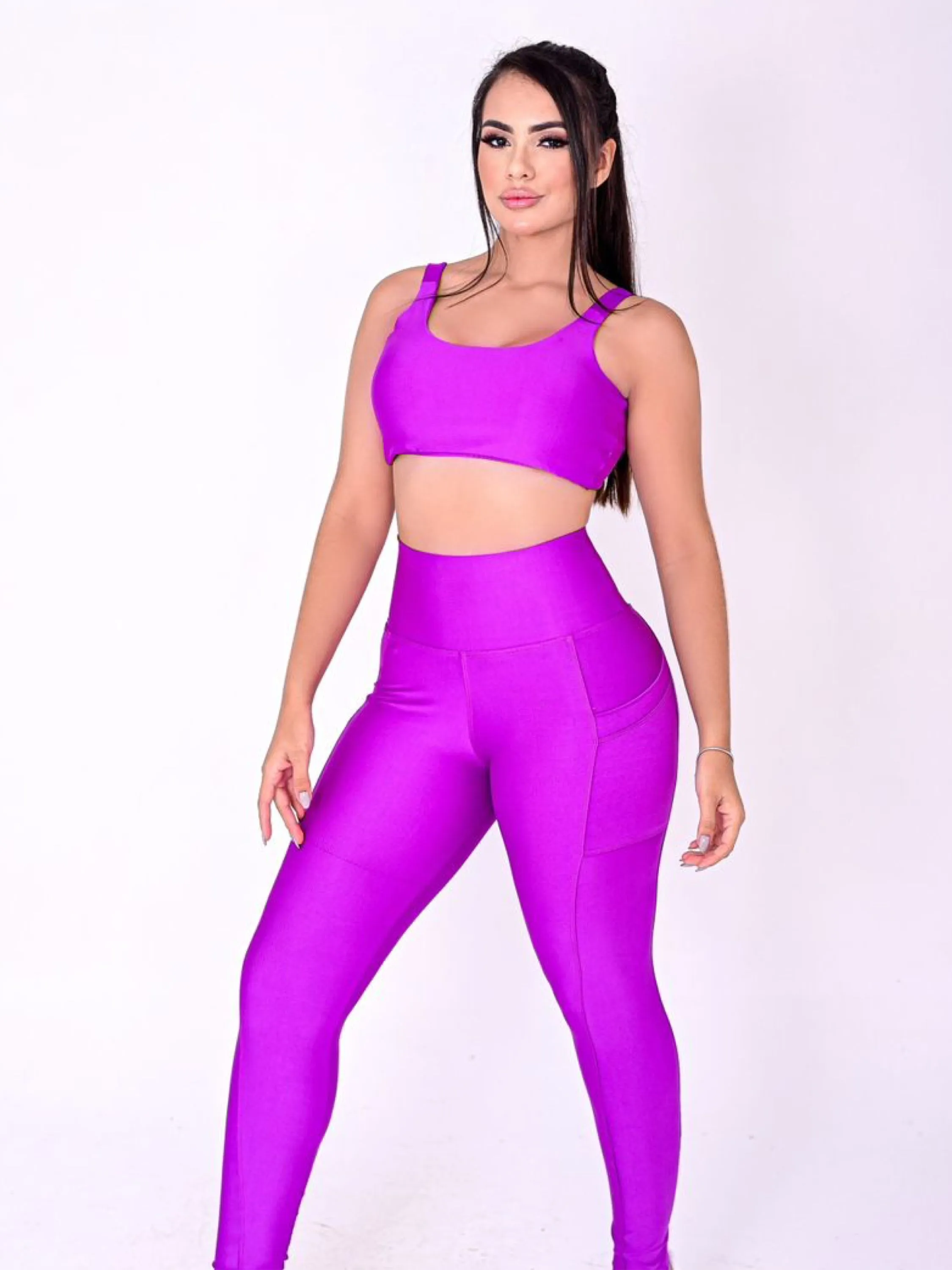 Conjunto calça suplex power feminino fitness premium