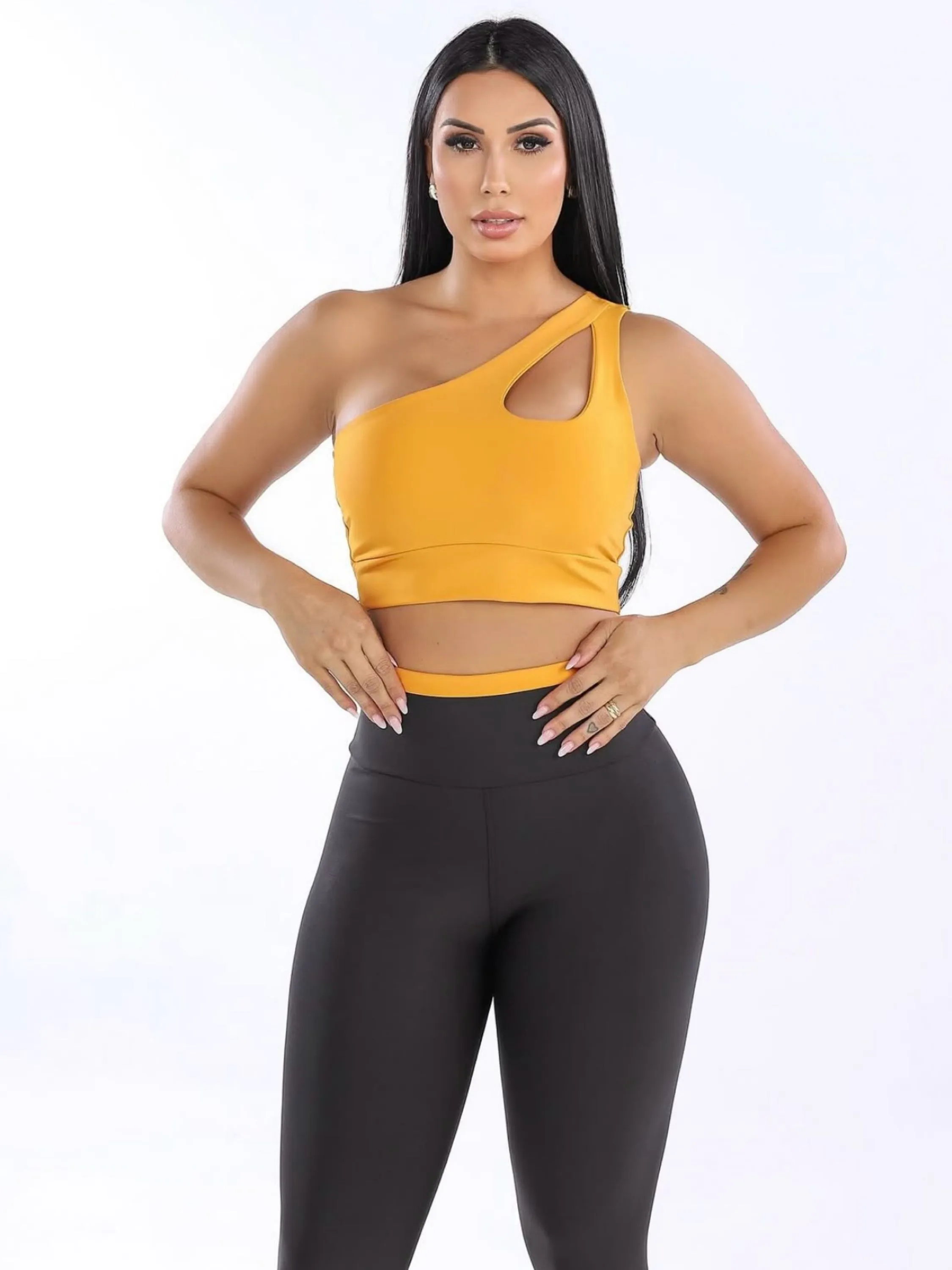 Conjunto fitness feminino bicolor premium luxo