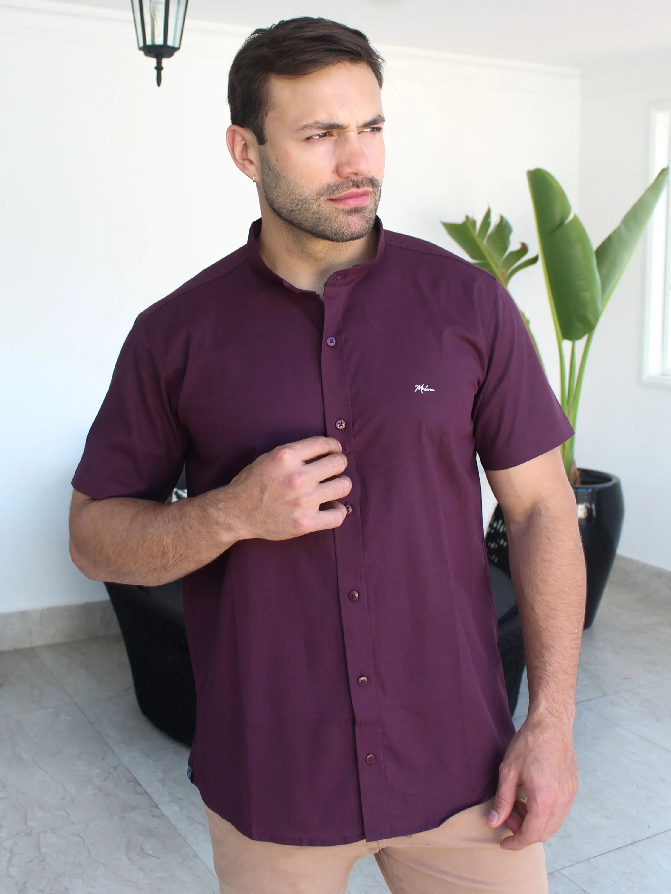 CAMISA SLIM  GOLA PADRE LINHO DÉ LUXE