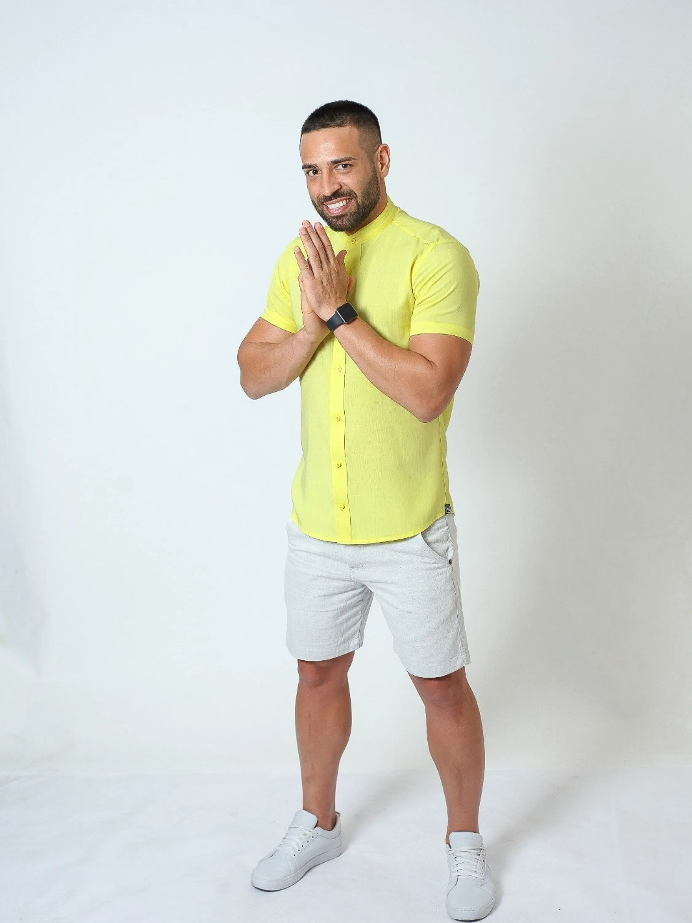 CAMISA SLIM MANGA GOLA PADRE VISCOLINHO