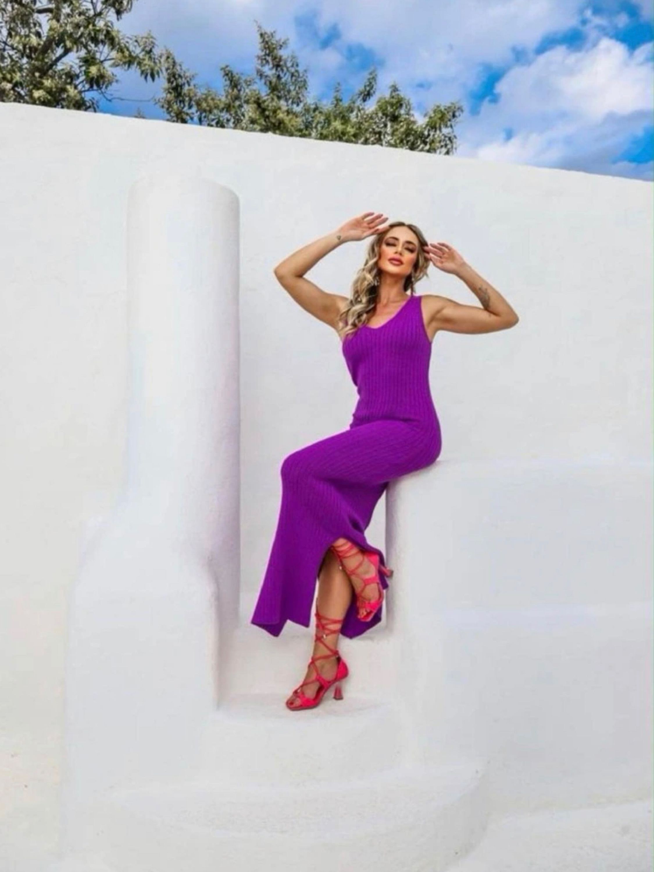 vestido lisa modal feminina de longa