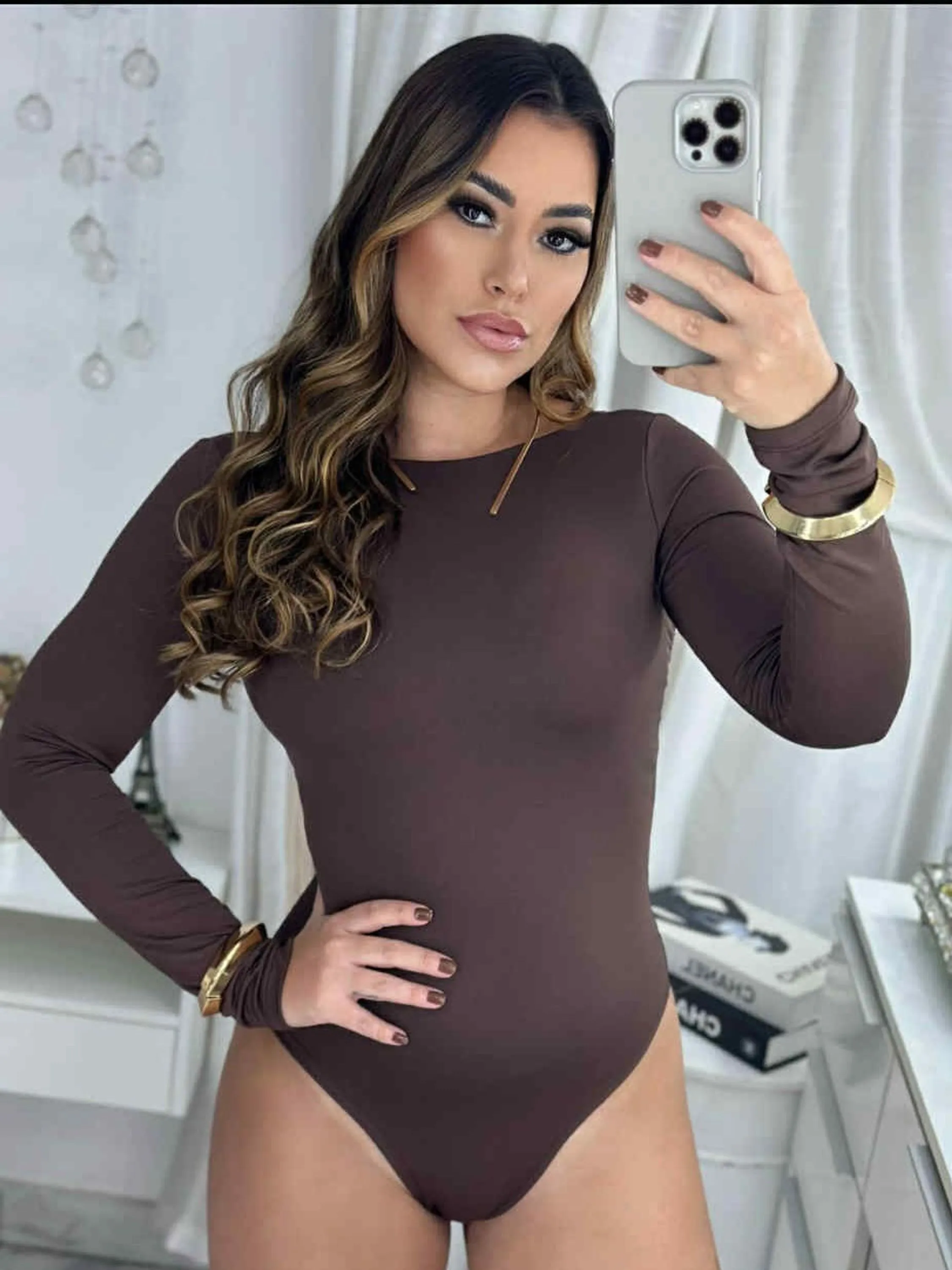 Body feminino manga longa nueva coleção