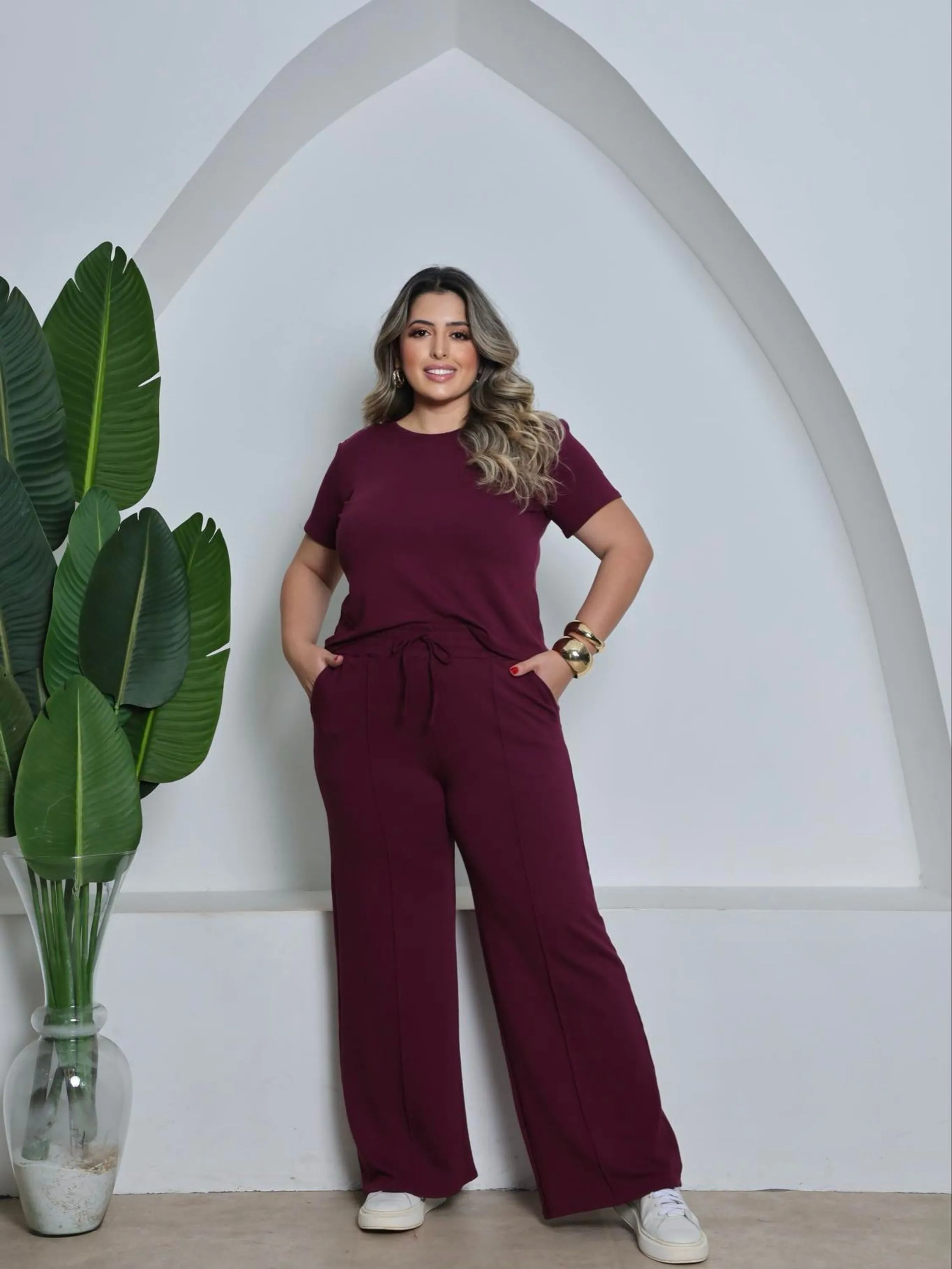 Conjunto feminino molethino plus size confortável