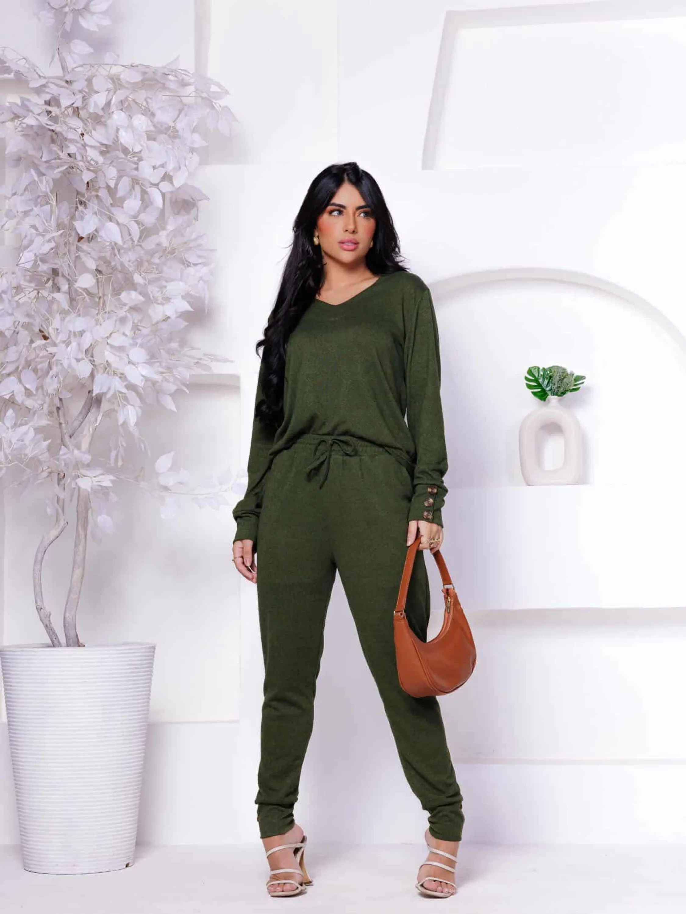 Conjunto Lanzinha  inverno com detalhes de botão