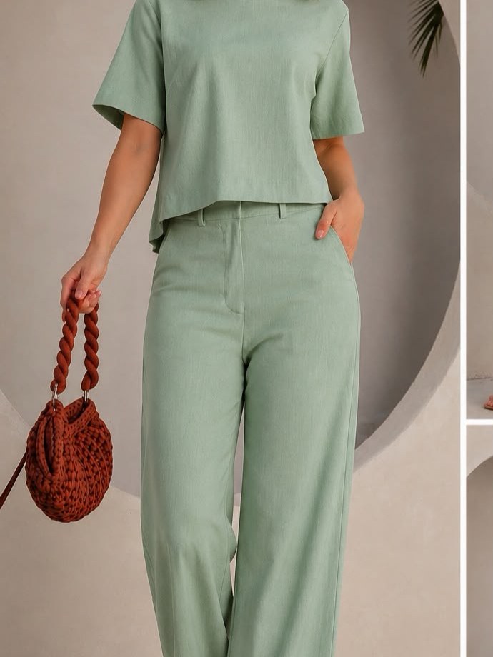 conjunto Feminino Elegante em linho
