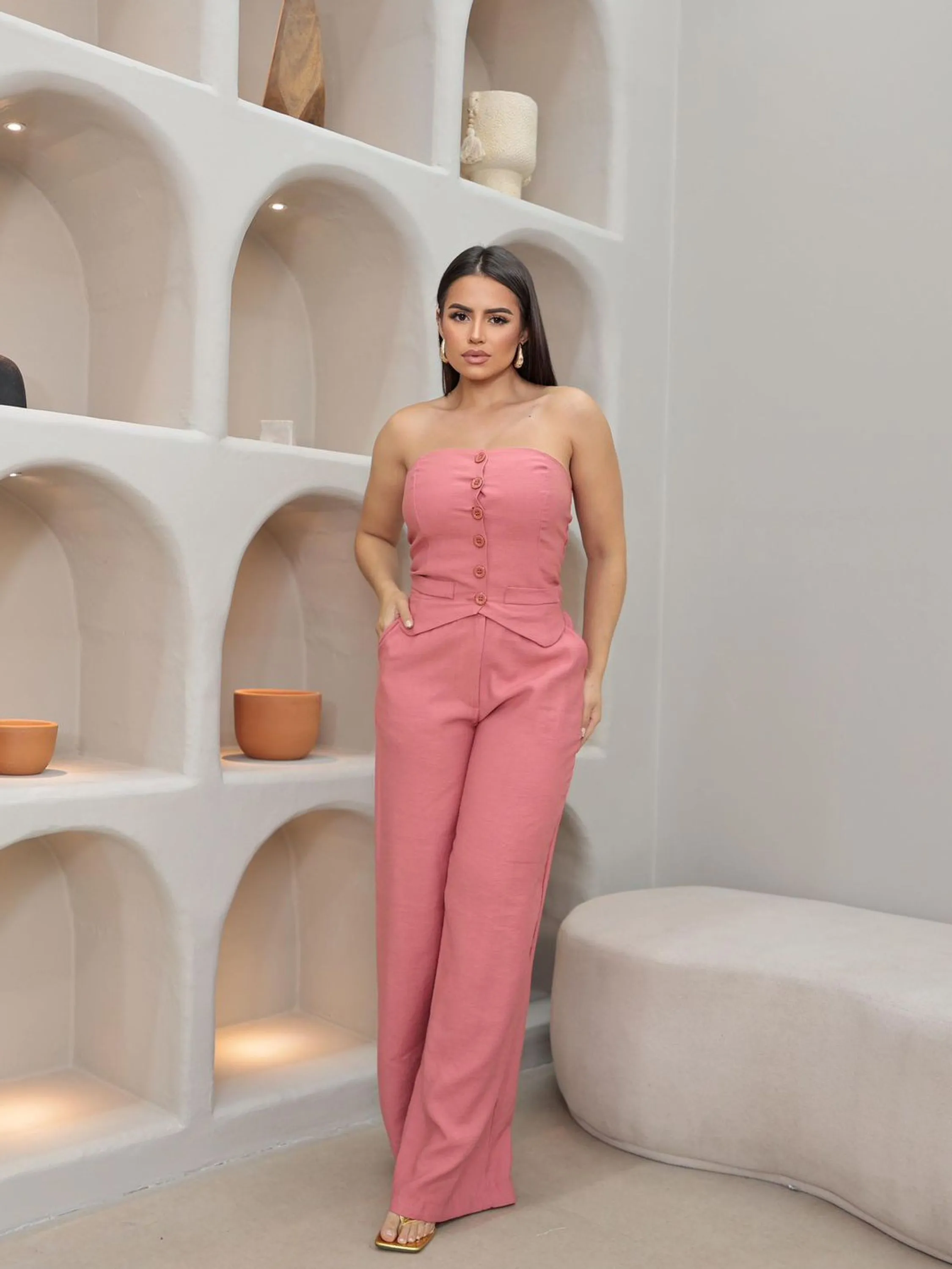 Conjunto feminino elegante en tecido Marrant