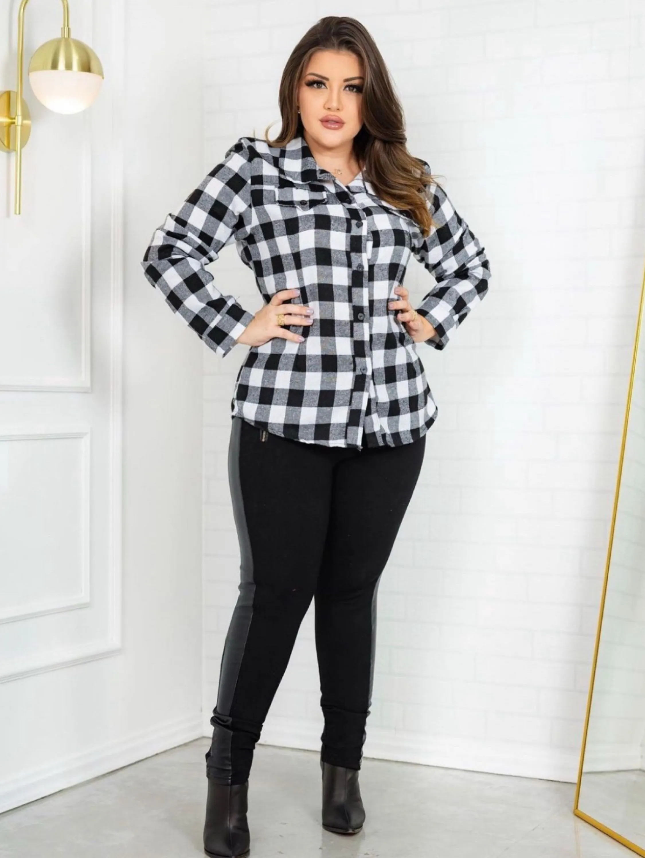 Camisa Manga Longa xadrez Flanelada festa Junina