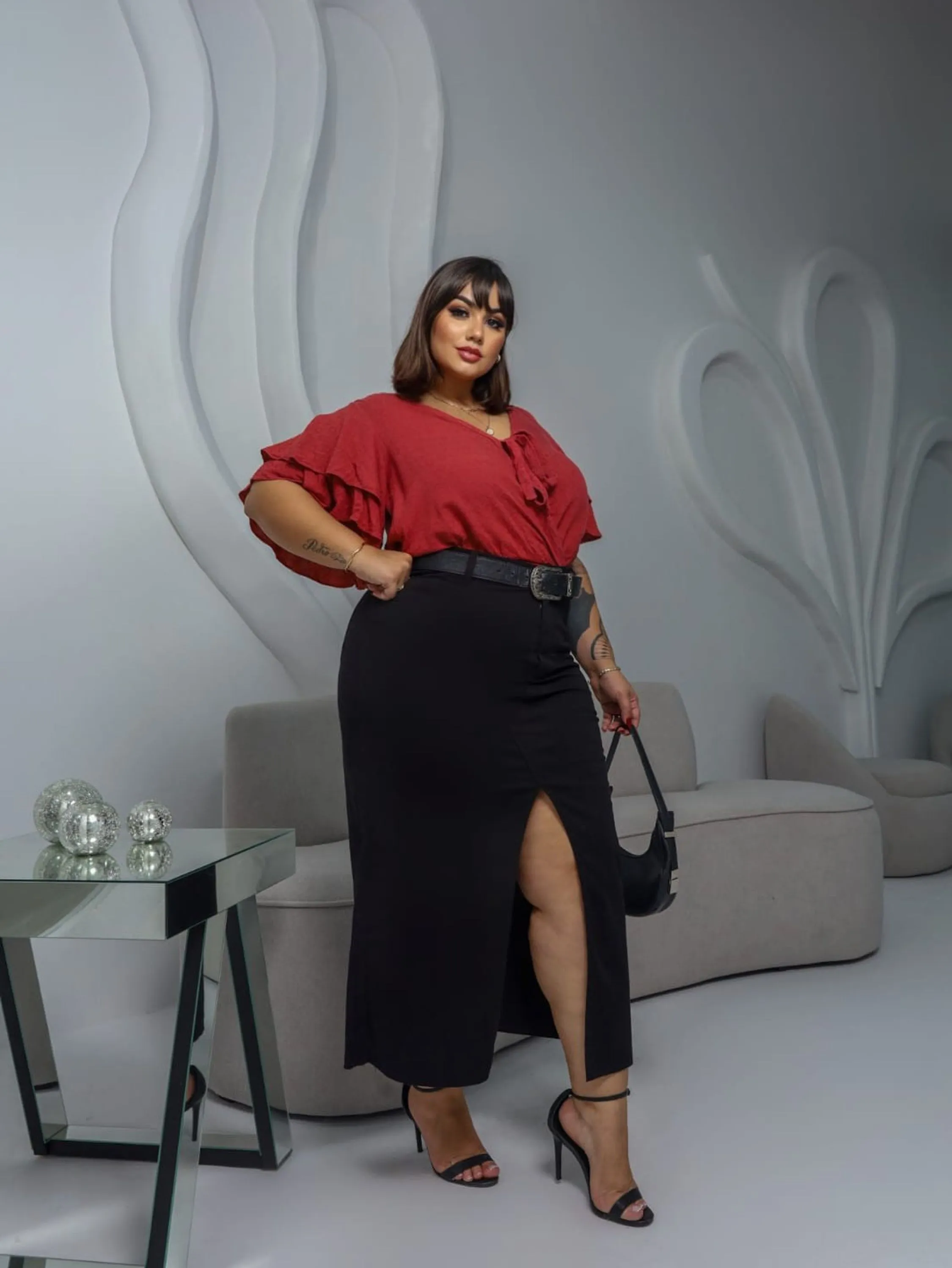 Saia Midi Plus Size