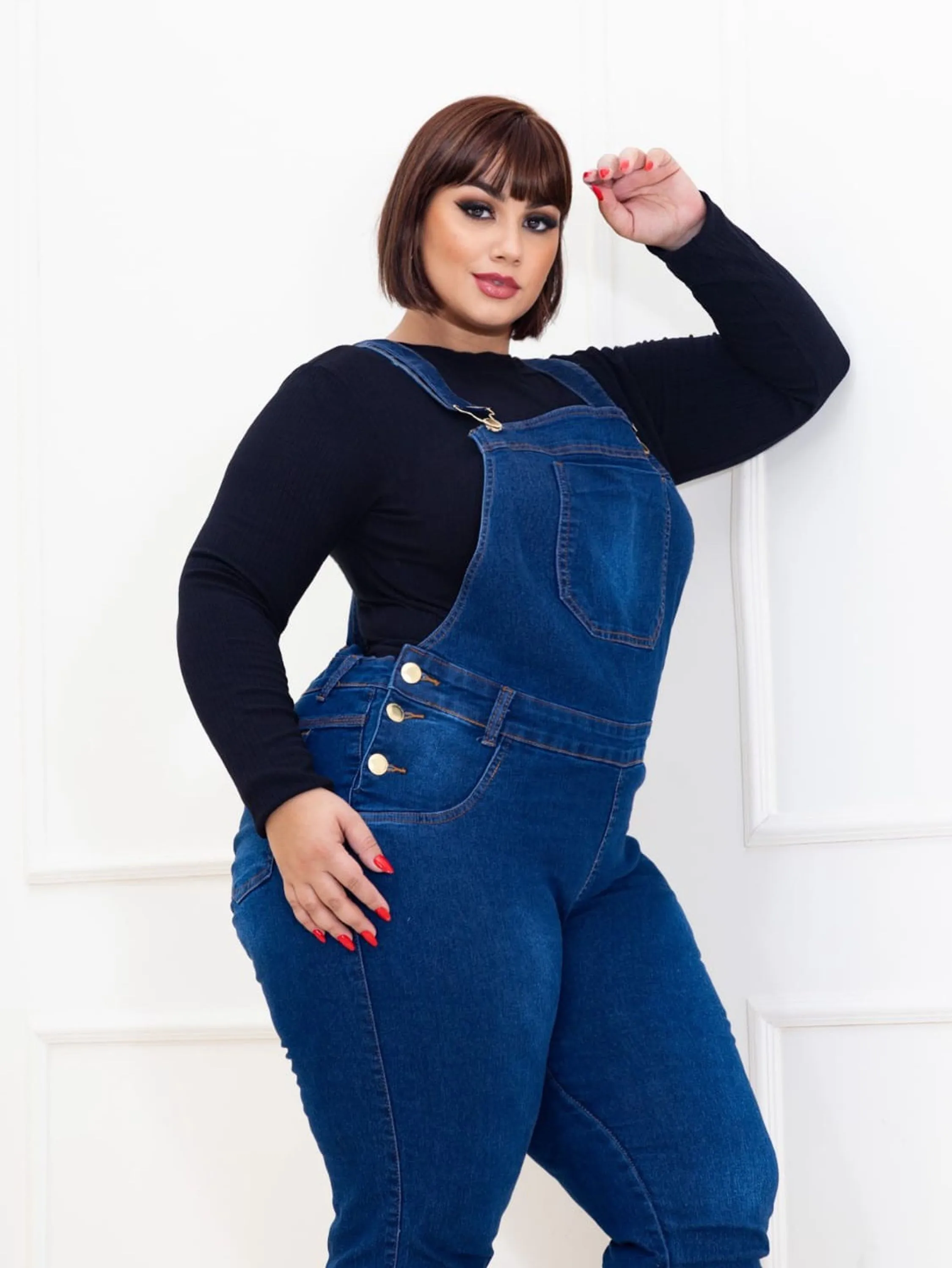 Jardineira calça Plus Size