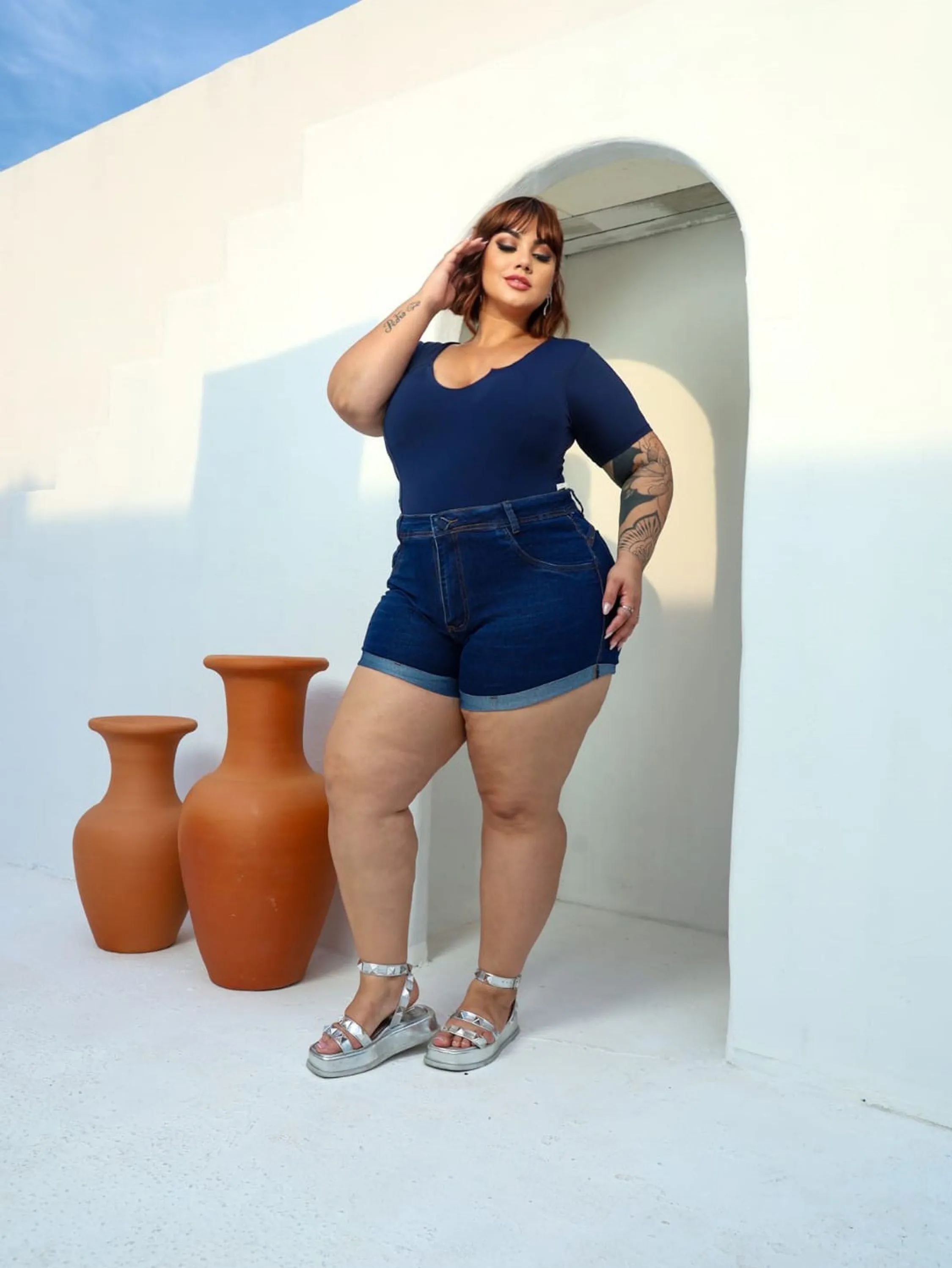 Short Mon com lycra Plus Size 46 ao 54