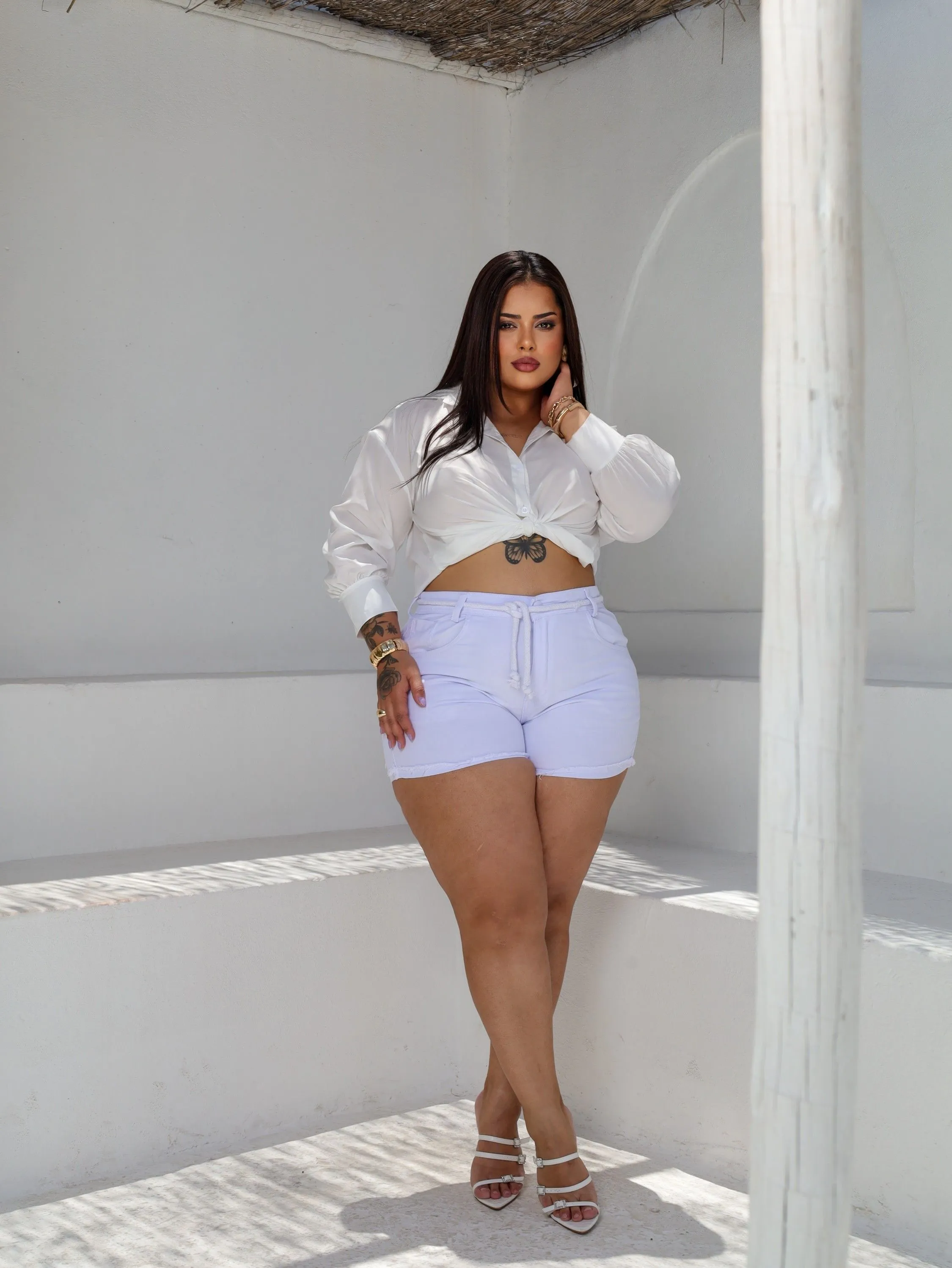 Shorts Plussize Branco 46 ao 54