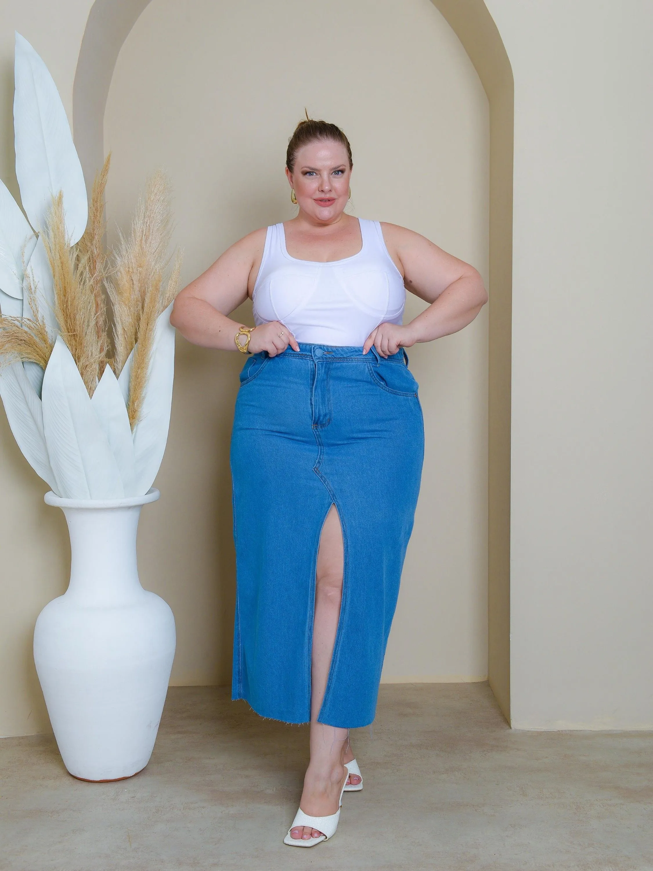 Saia Midi plus Size 46 ao 54