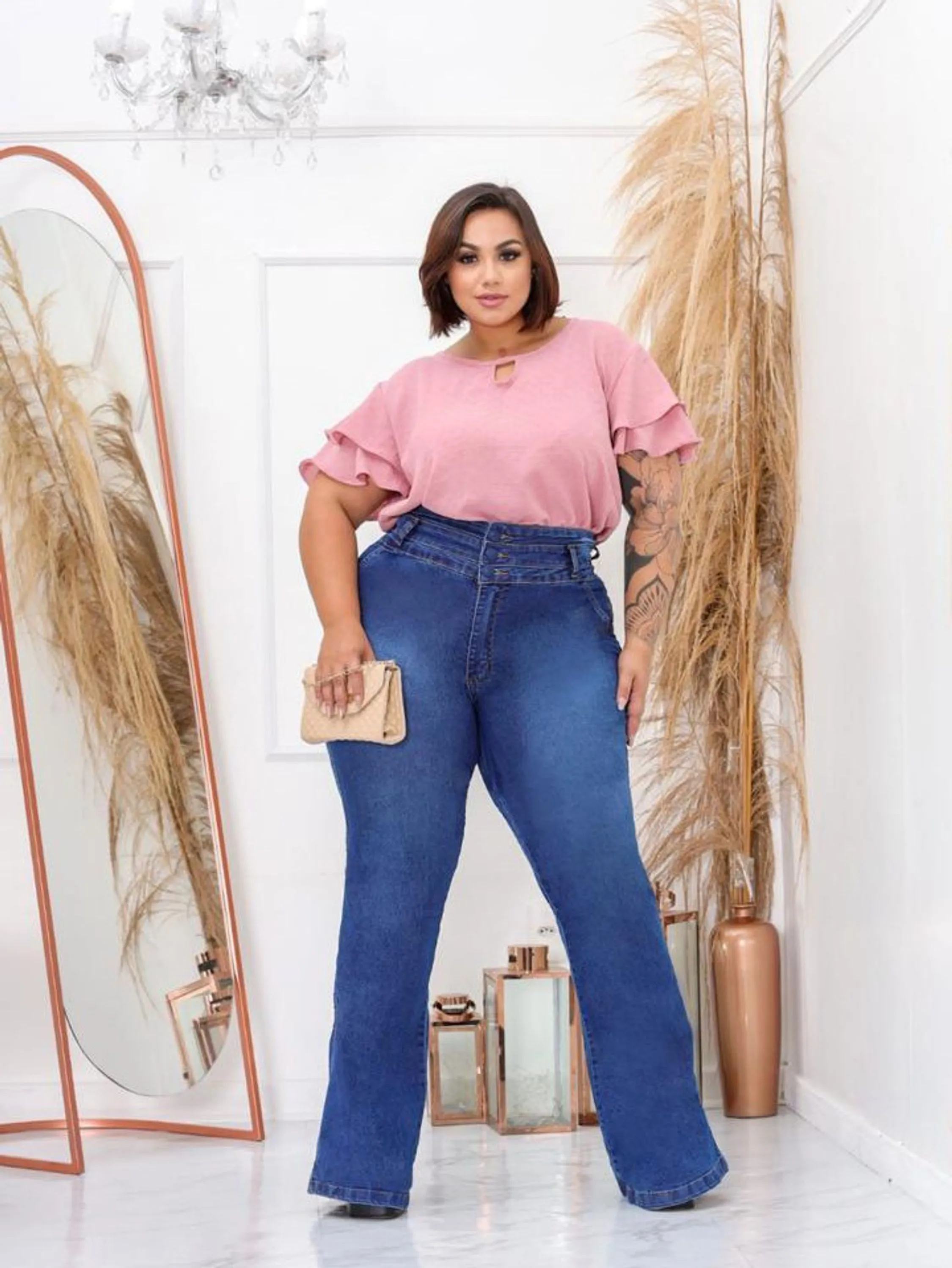 Calça flare Plus Size