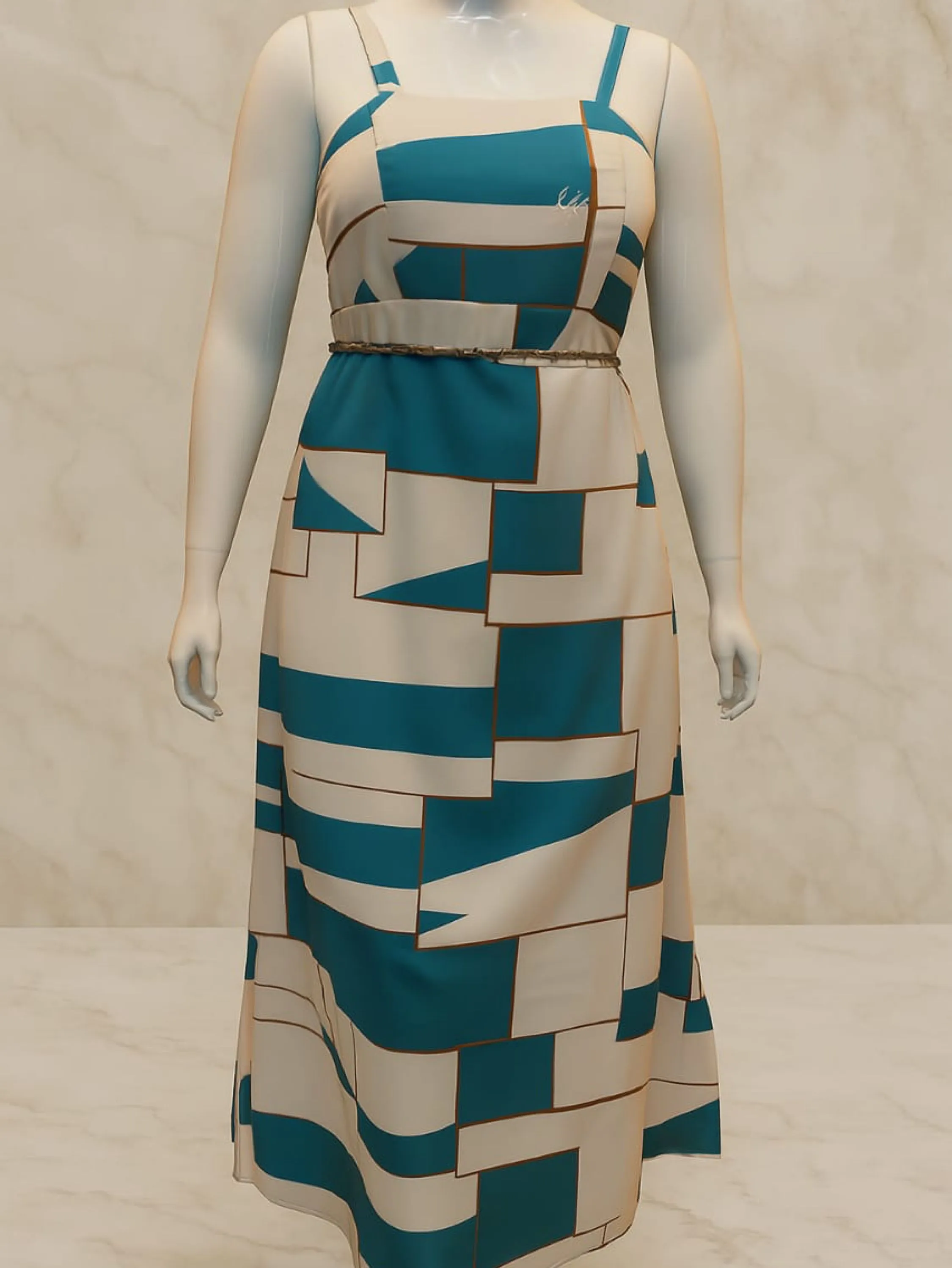 Vestido Longo estampa alça c/ziper e bojo forrado