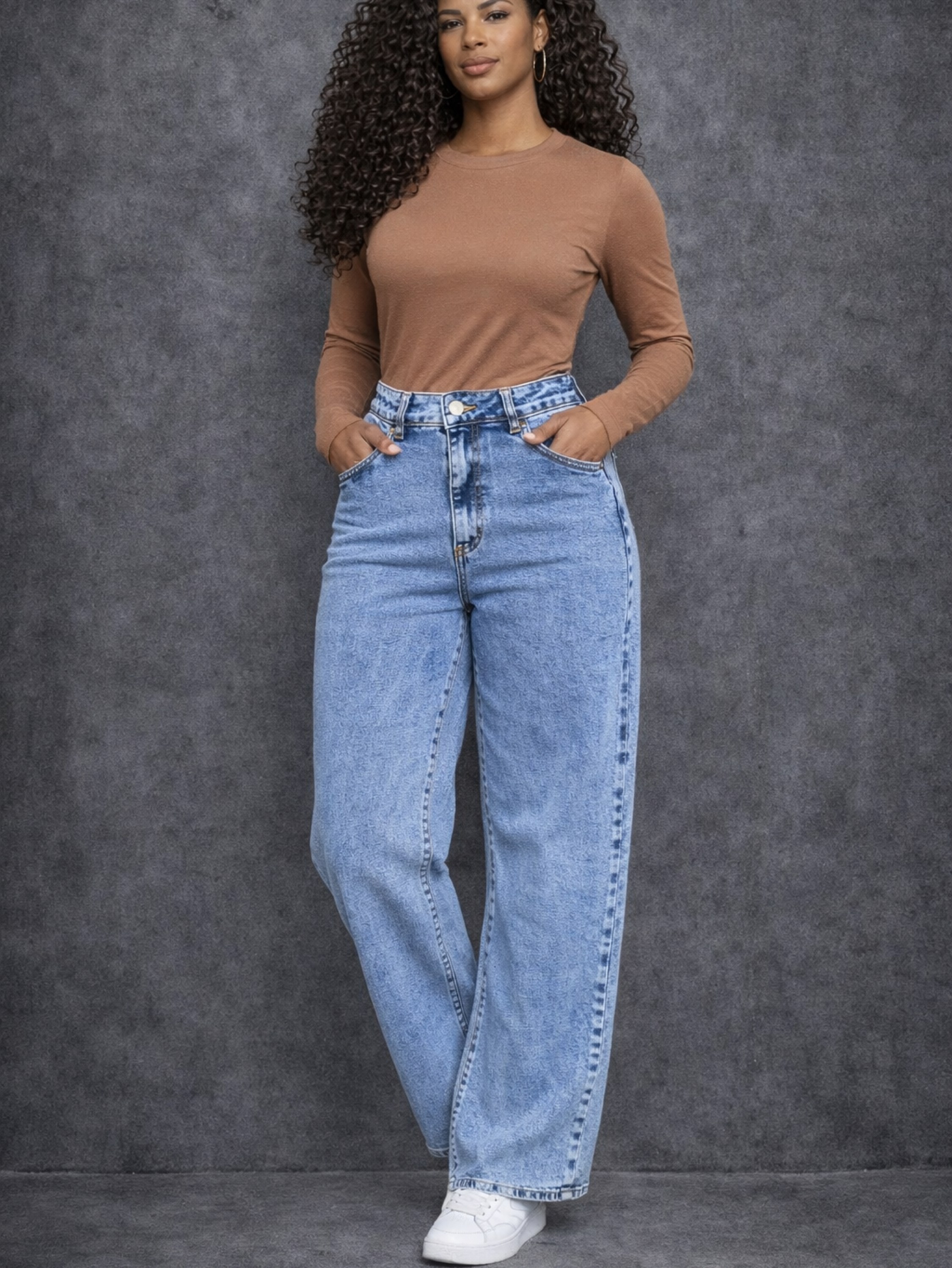 Calça jeans Wide leg com elastano linha premium
