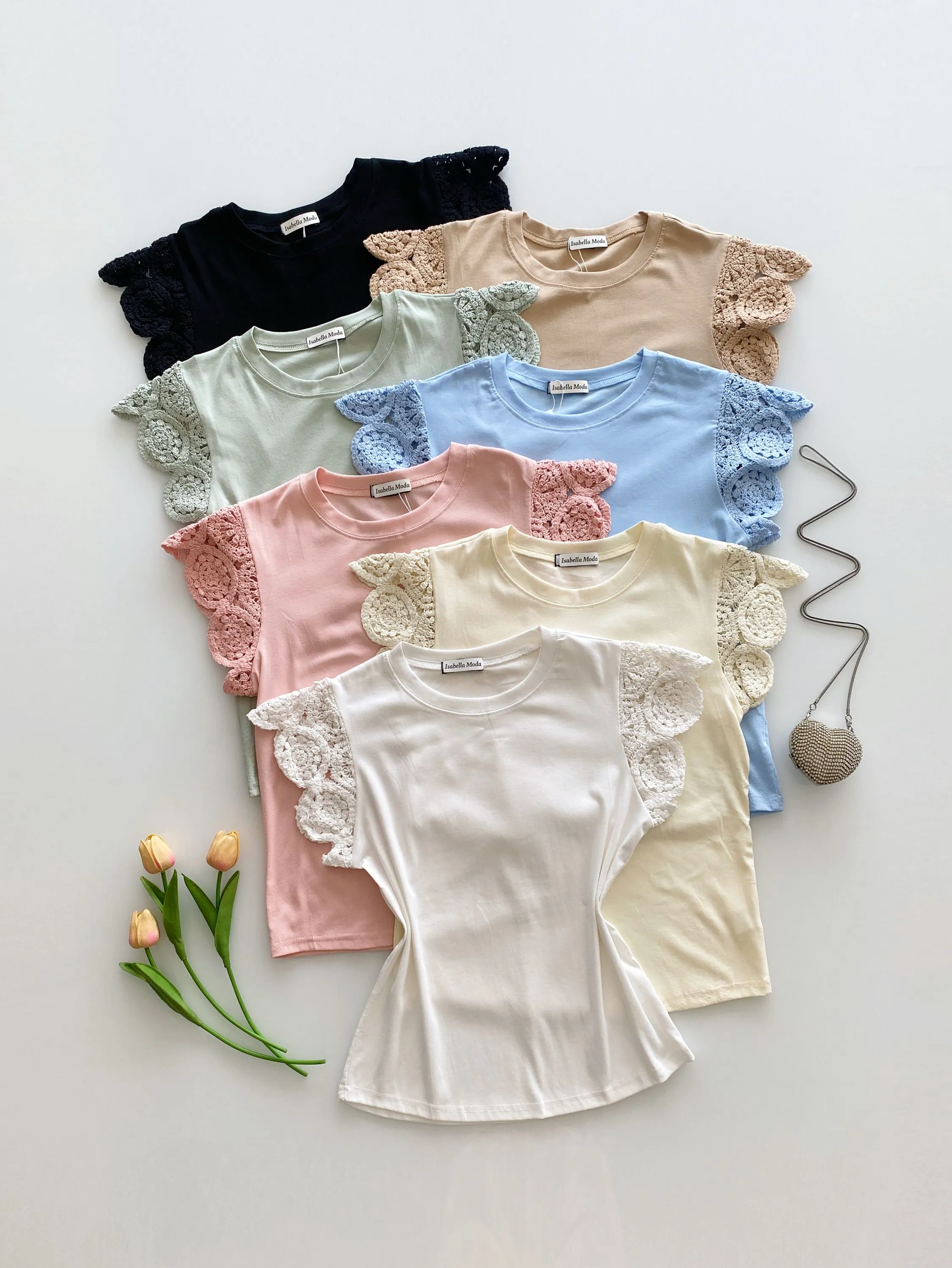 Blusa algodão manga bordado 2525#  Isabella moda