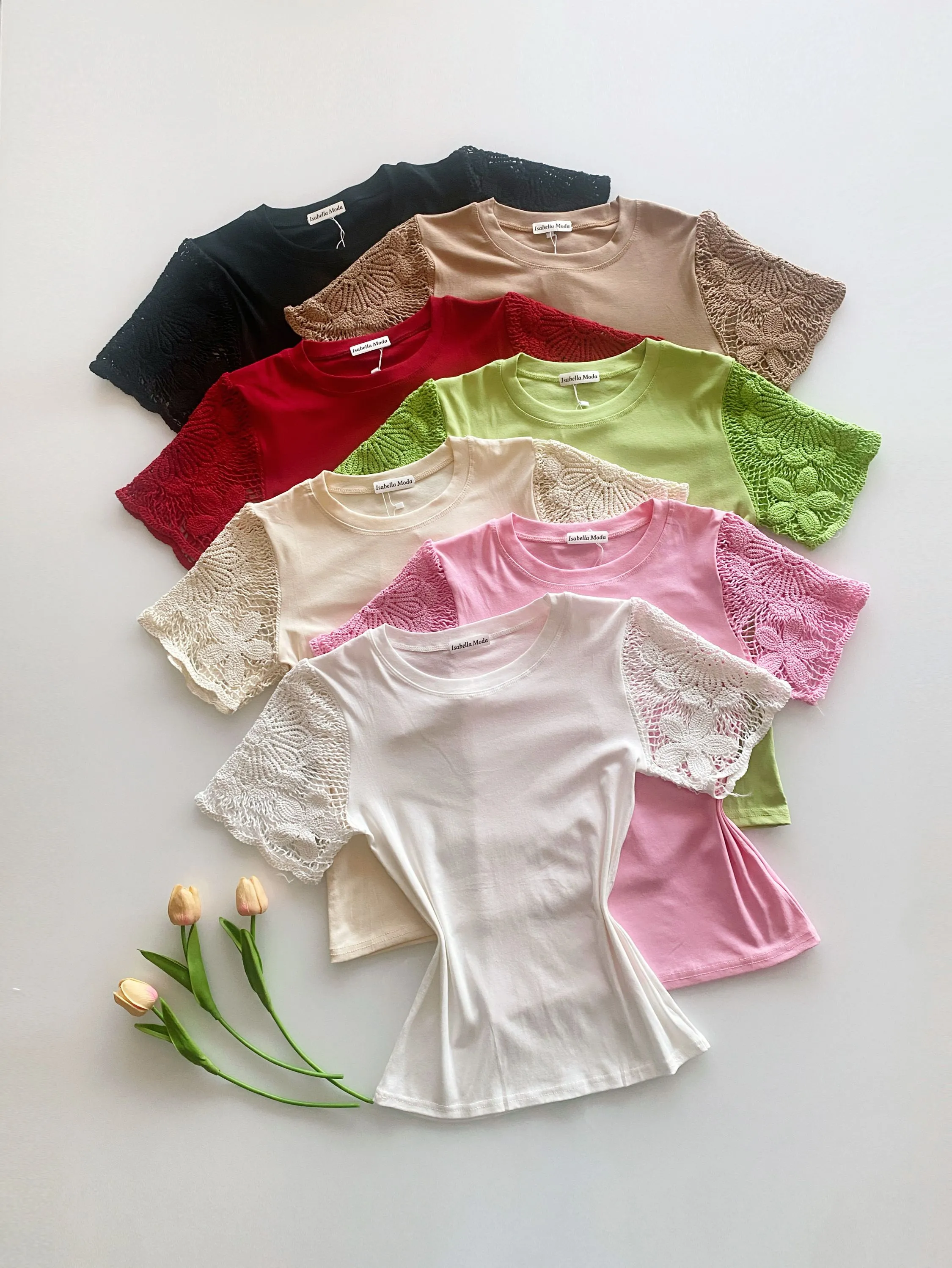 Blusa algodão manga bordado 510#  Isabella moda