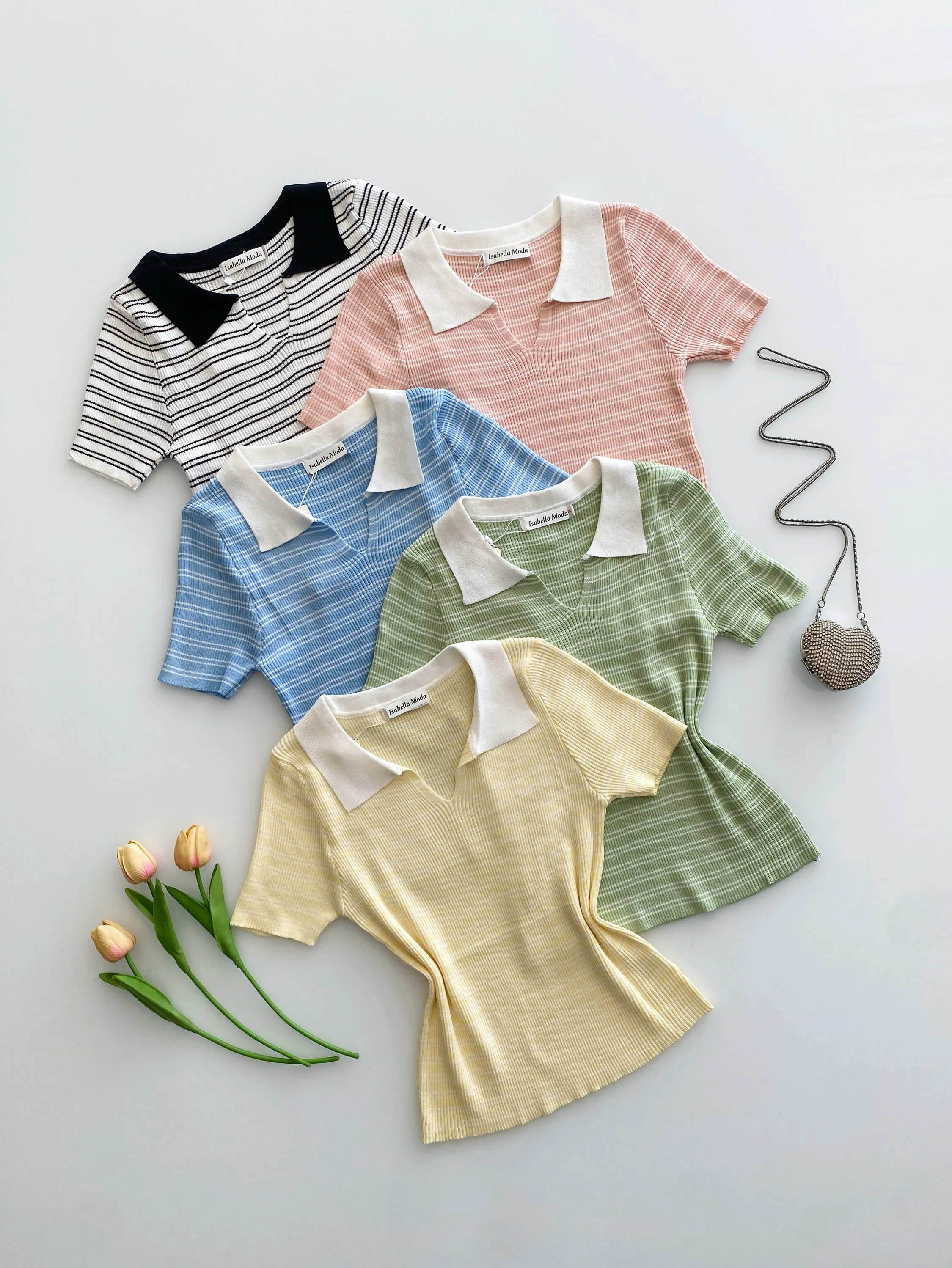 Polo blusa modal listrada fresquinho Isabella moda