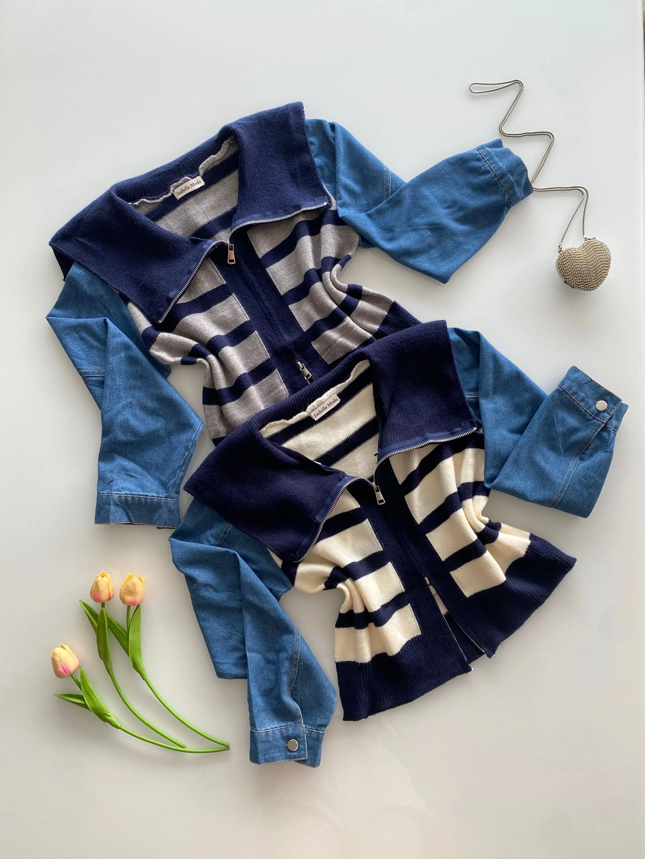 Casaco modal lãzinha manga com jeans Isabella moda