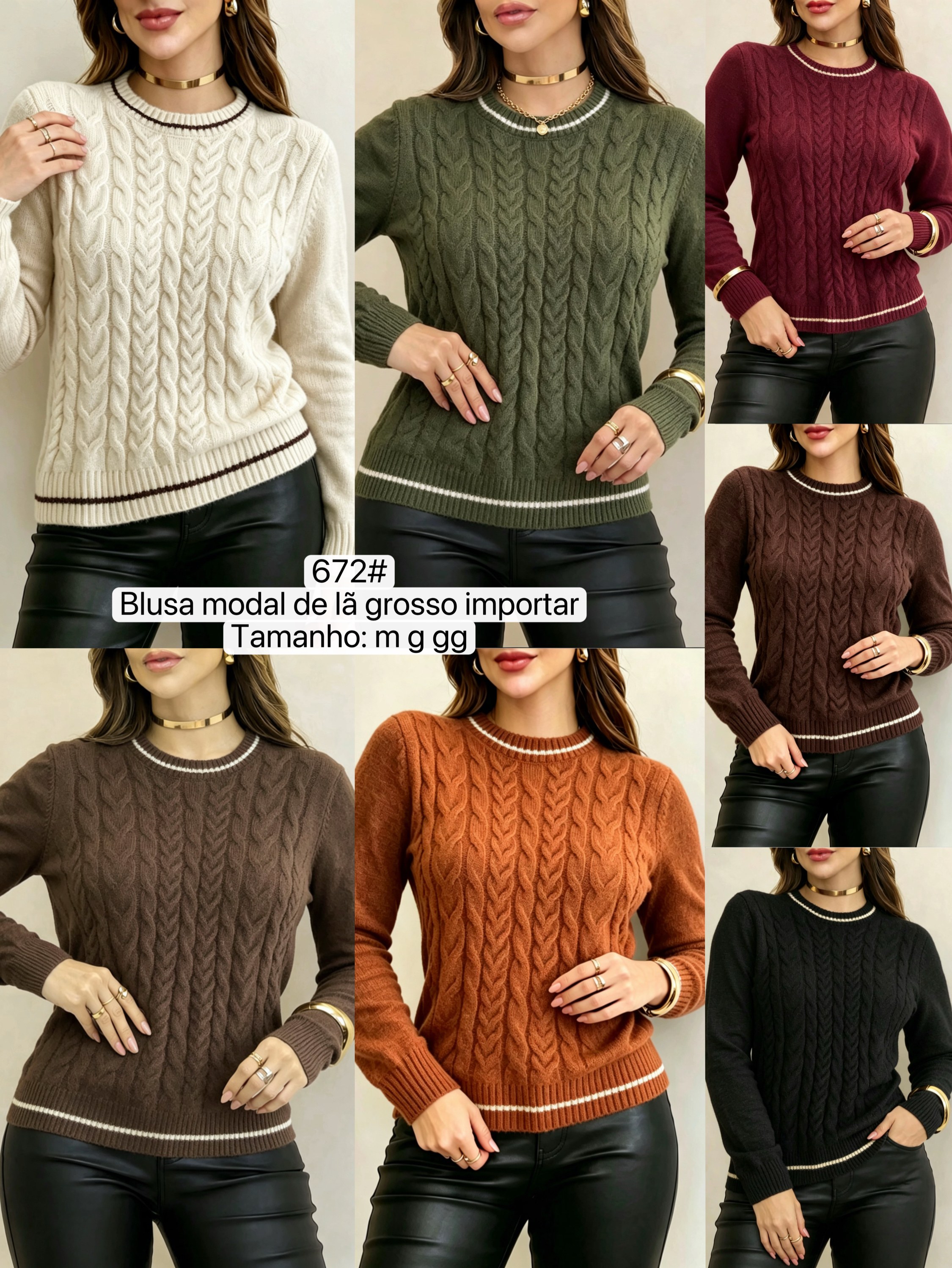 672# Blusa moda de lã grosso Isabella moda