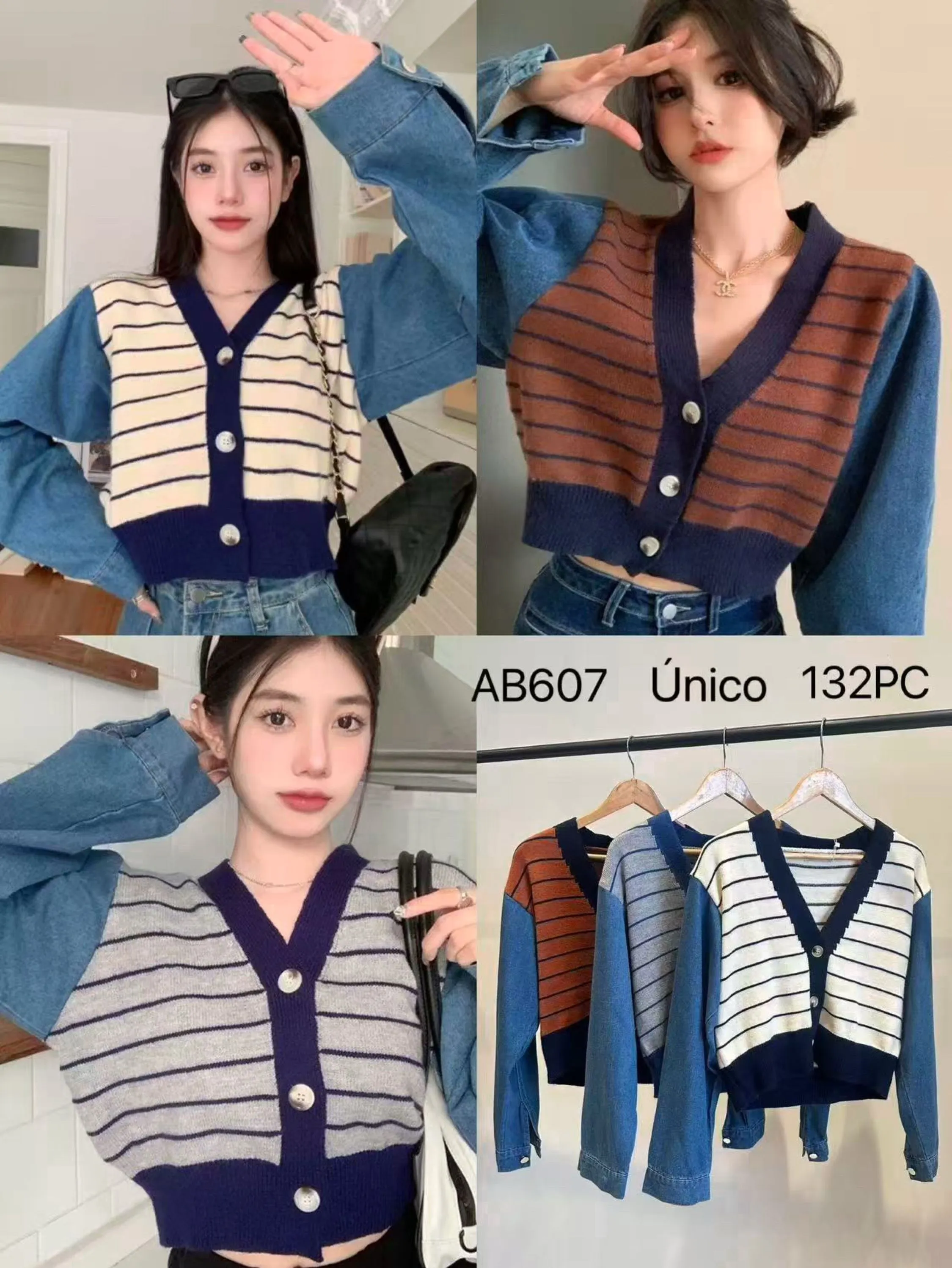 Casaco modal lãzinha grosso manga com jeans Isabella moda