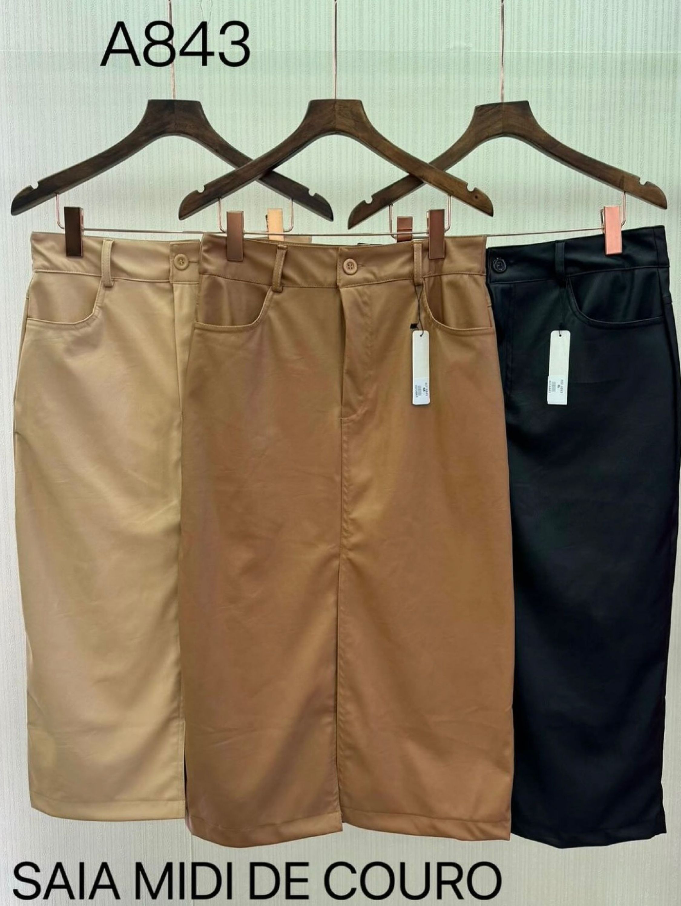 Saia MIDI de couro Isabella moda