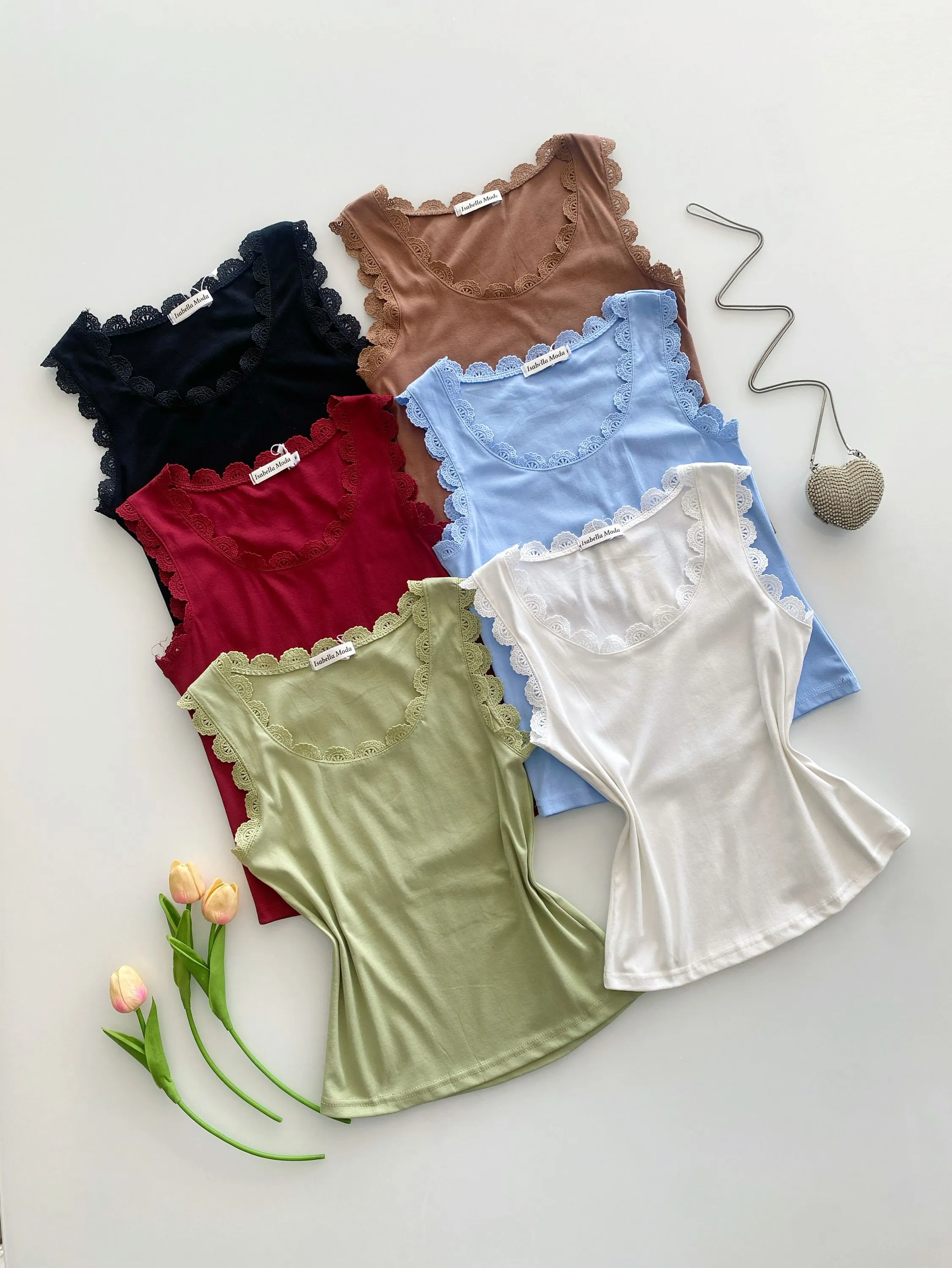 Regata algodão com leise Isabella moda