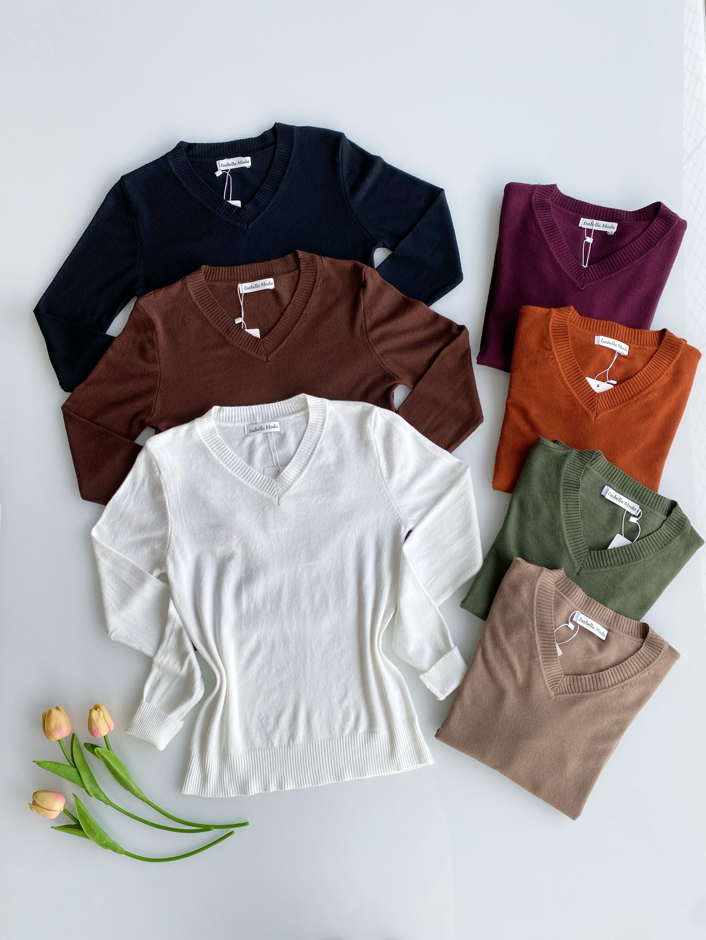 Blusa modal lãzinha gola V Isabella moda