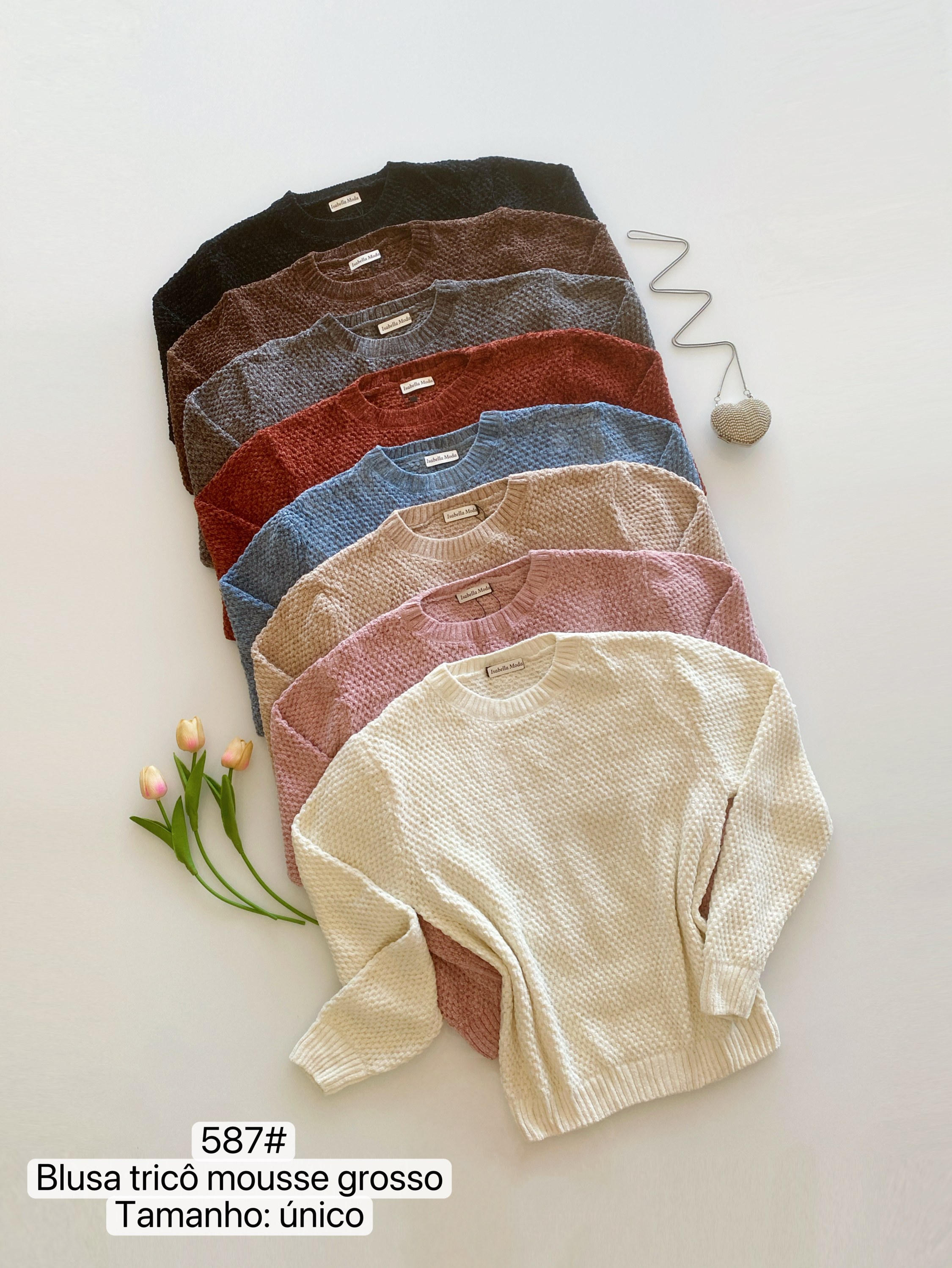 587# Blusa tricô mousse grosso Isabella moda