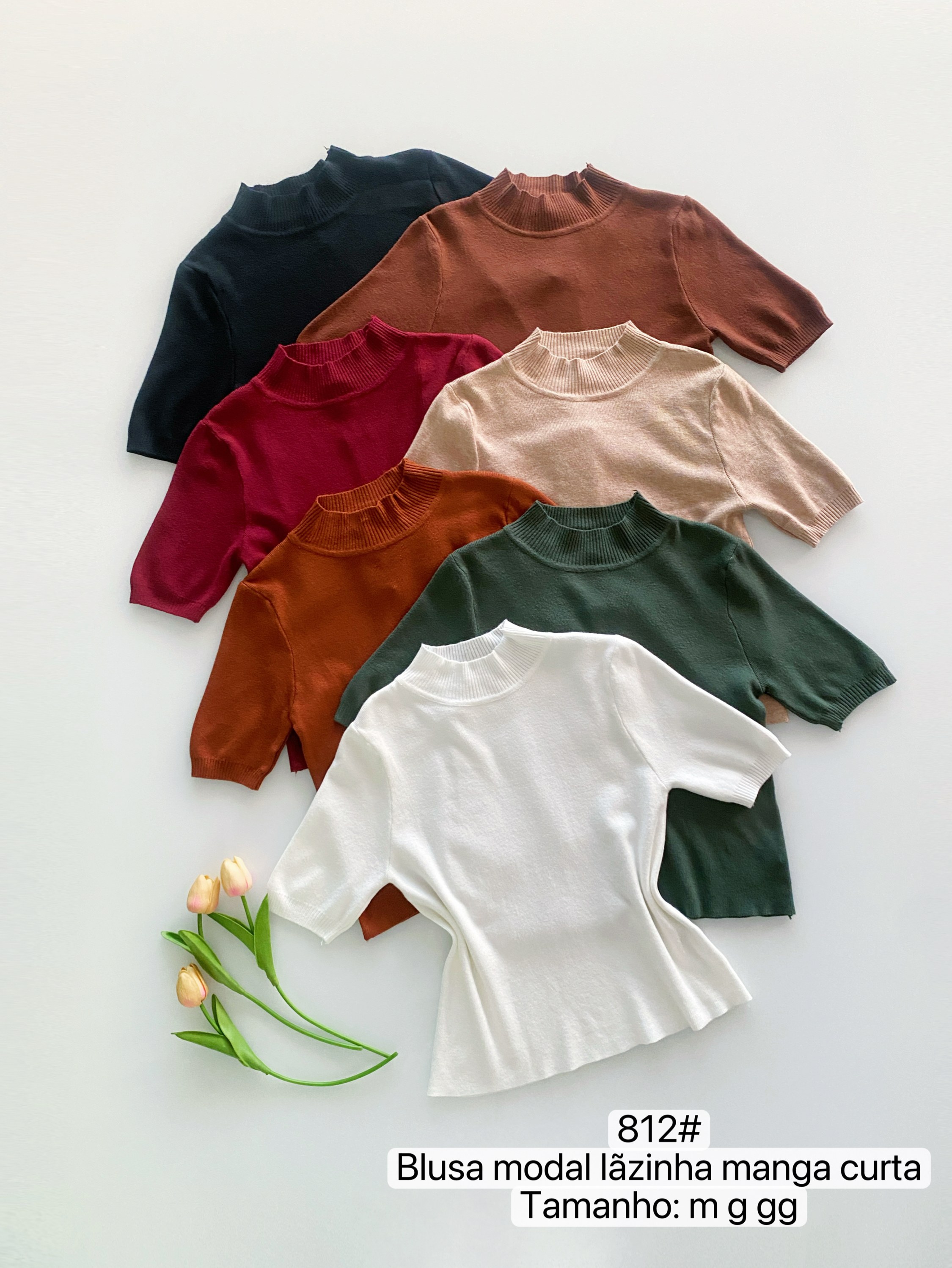 812# Blusa modal lãzinha manga curta Isabella moda